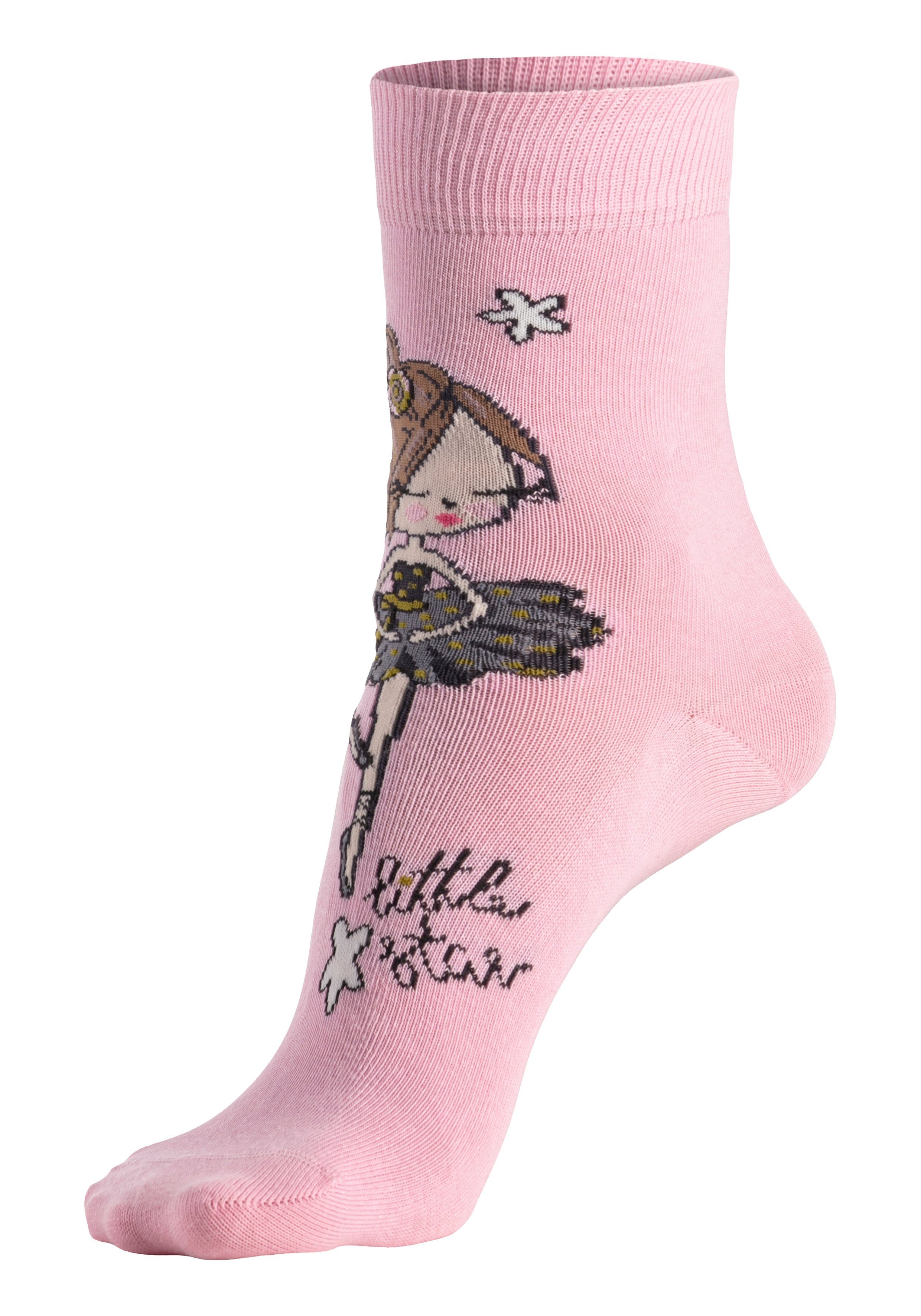 H.I.S Vrijetijdssokken met balletmotieven (set, 5 paar)
