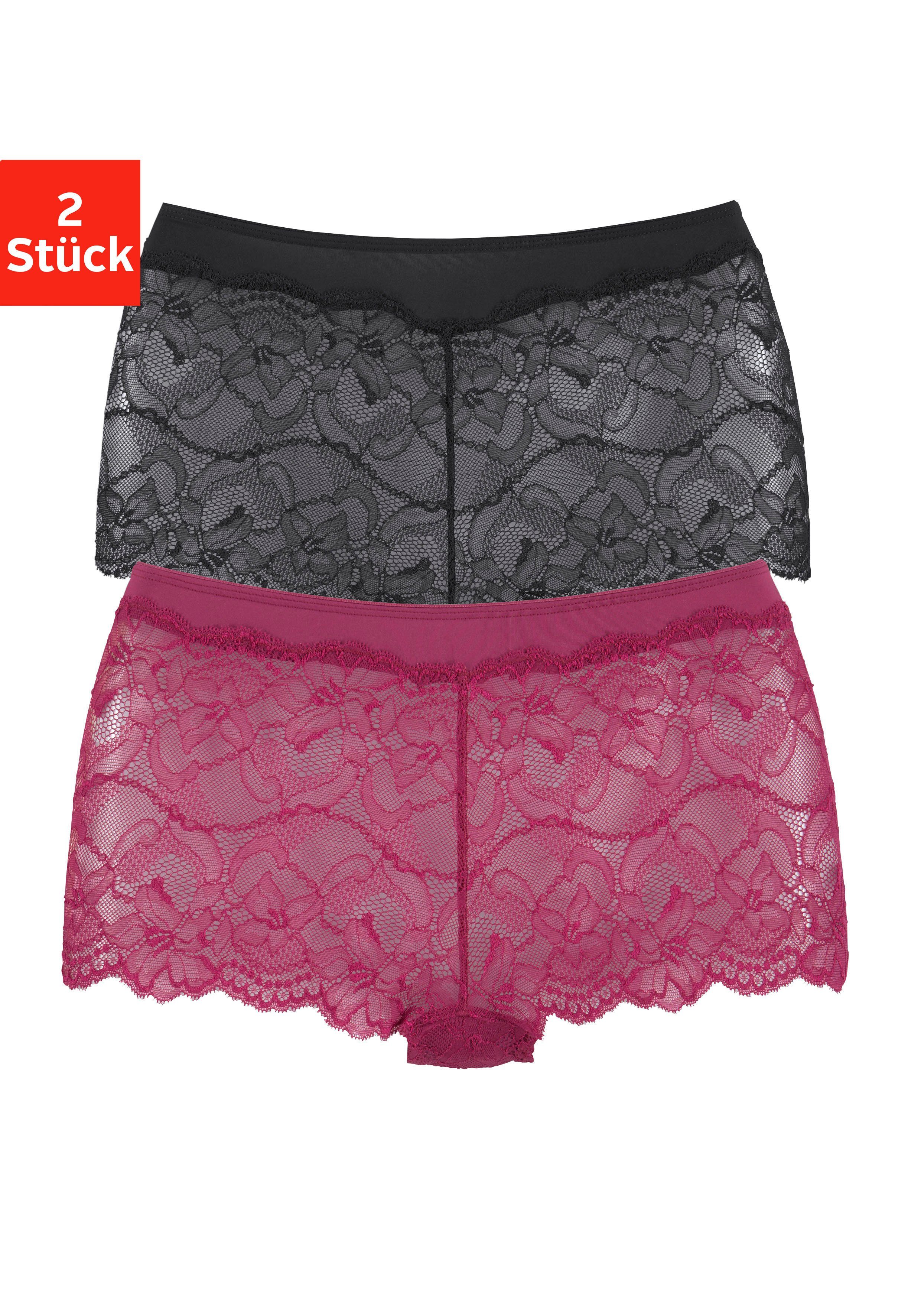 Vivance Hipster zachte microvezel manchetten en delicate kant (2 stuks, Set van 2)