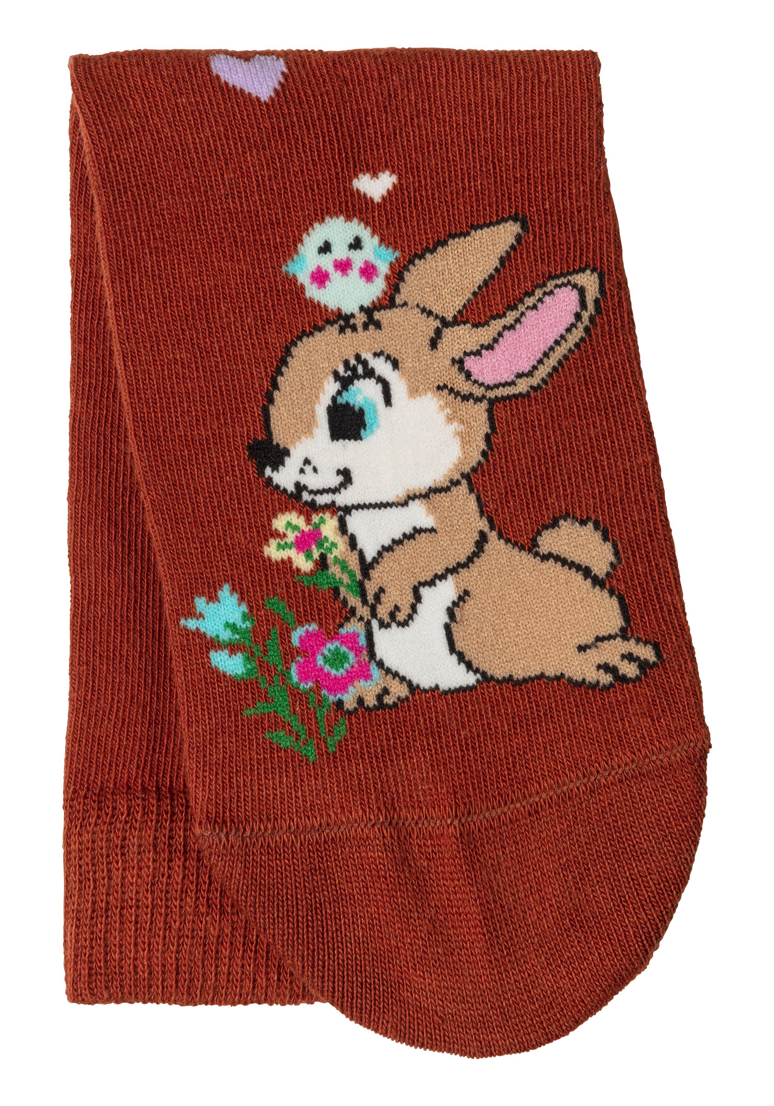 H.I.S Basic sokken met konijnenmotieven (set, 5 paar)