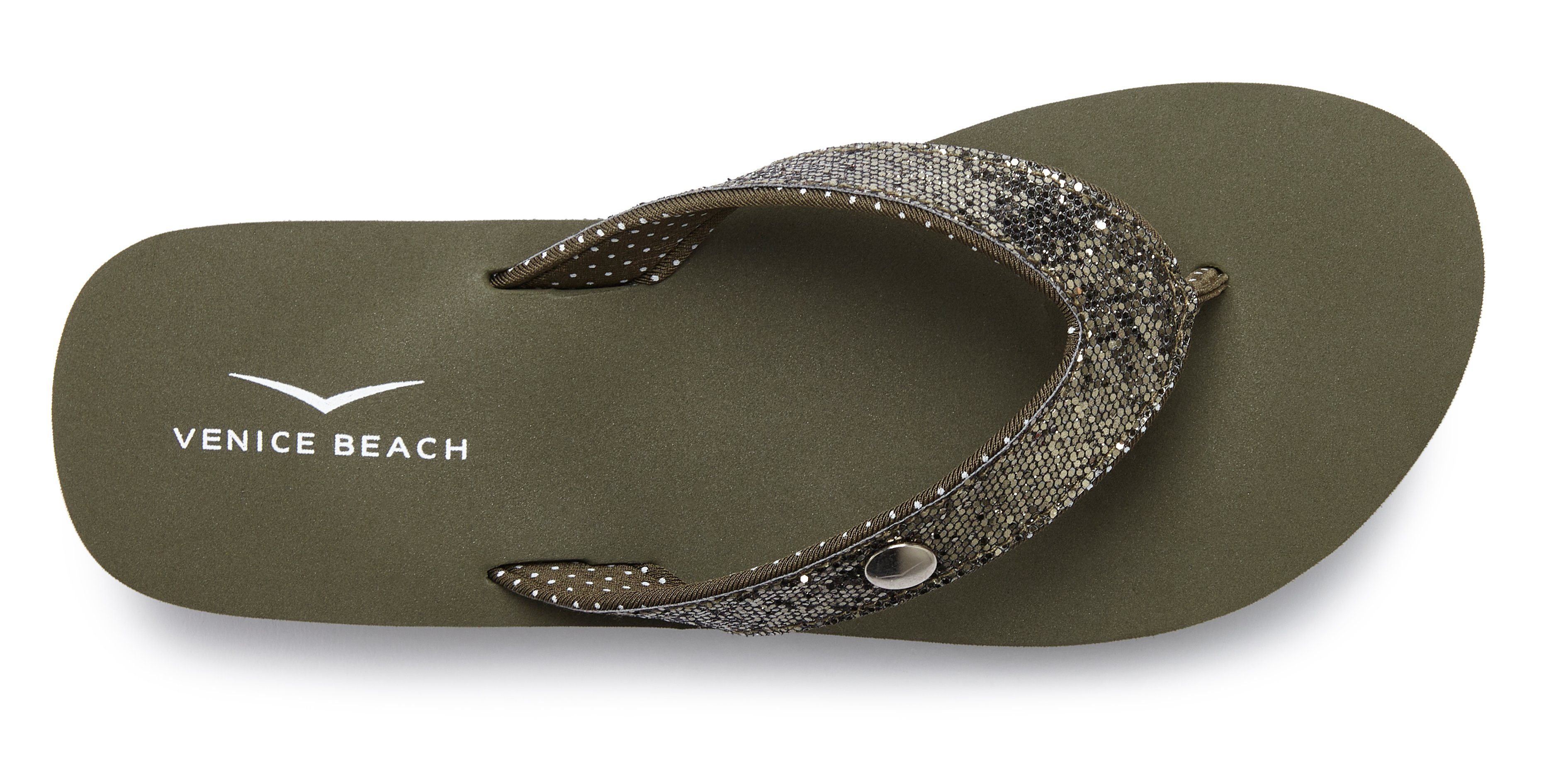 Venice Beach Badslippers Sandaal, pantoletten, badschoenen ultralicht met glitterband VEGAN