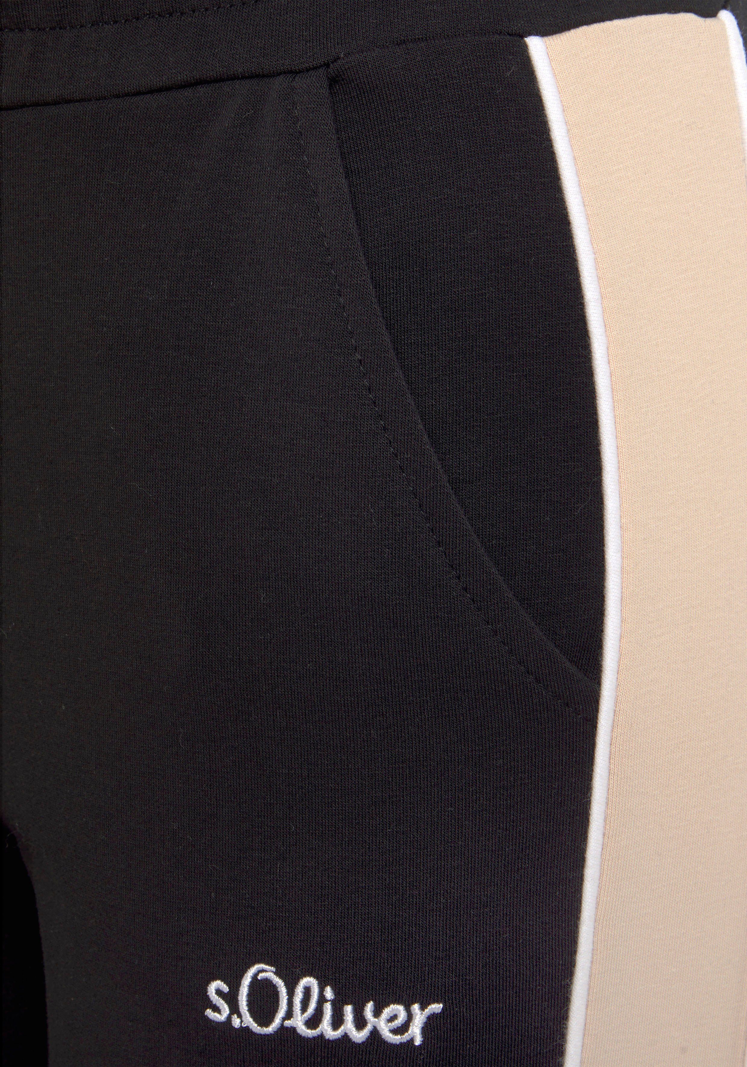 s.Oliver RED LABEL Beachwear Sweatbroek met zijstrepen en piping, loungewear (1-delig)