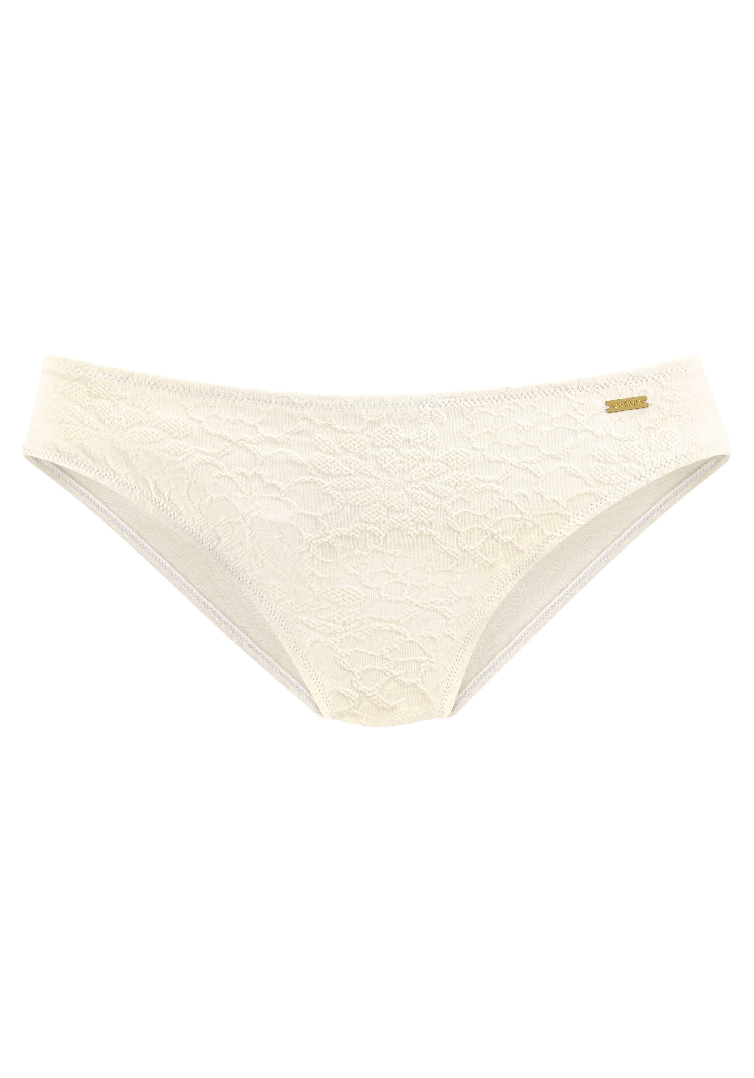 Buffalo Bikinibroekje Bubble met bloemig structuurpatroon bikini broekjes maat 34 wit