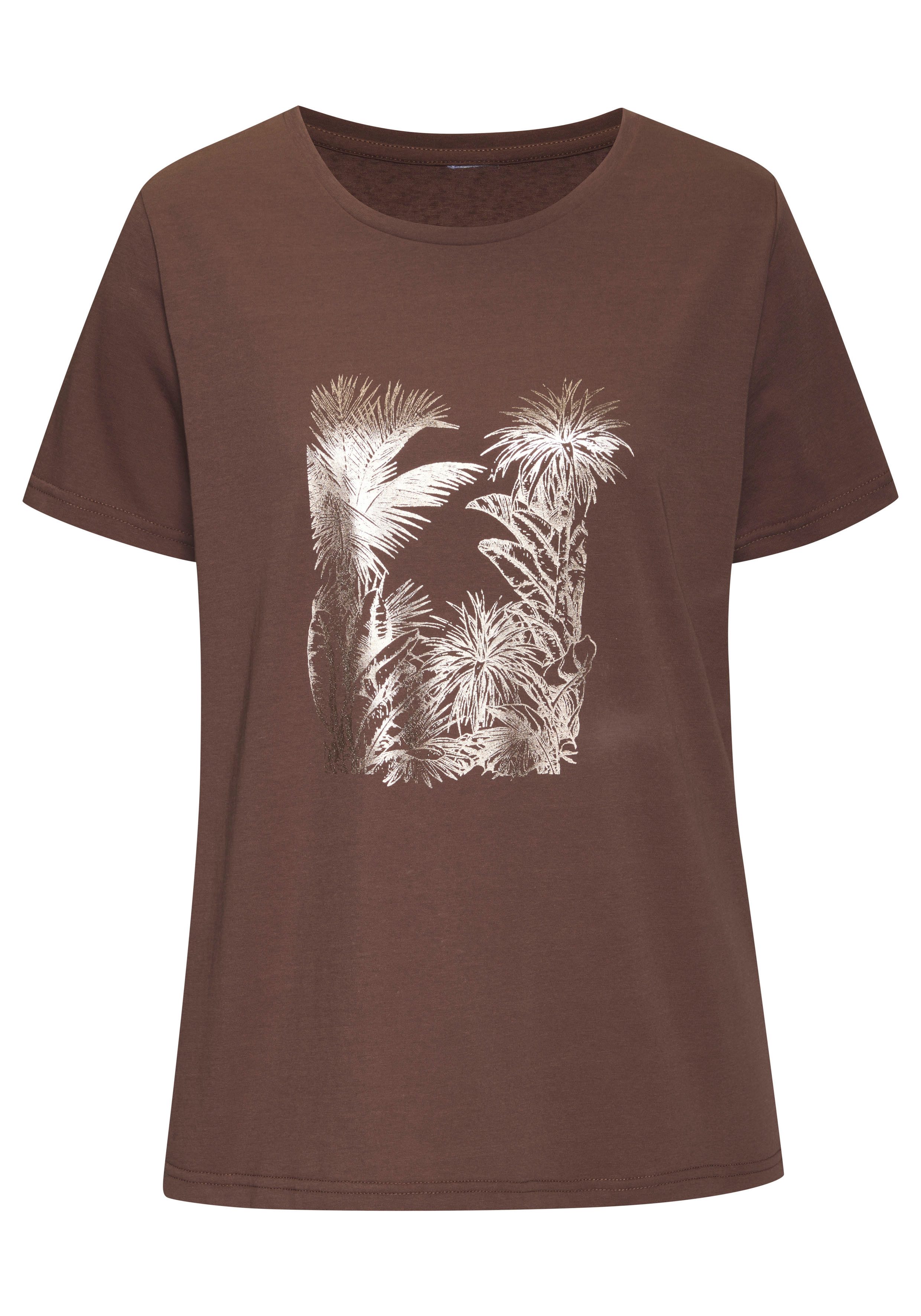 Vivance T-shirt Met goudkleurig glanzend folieprint