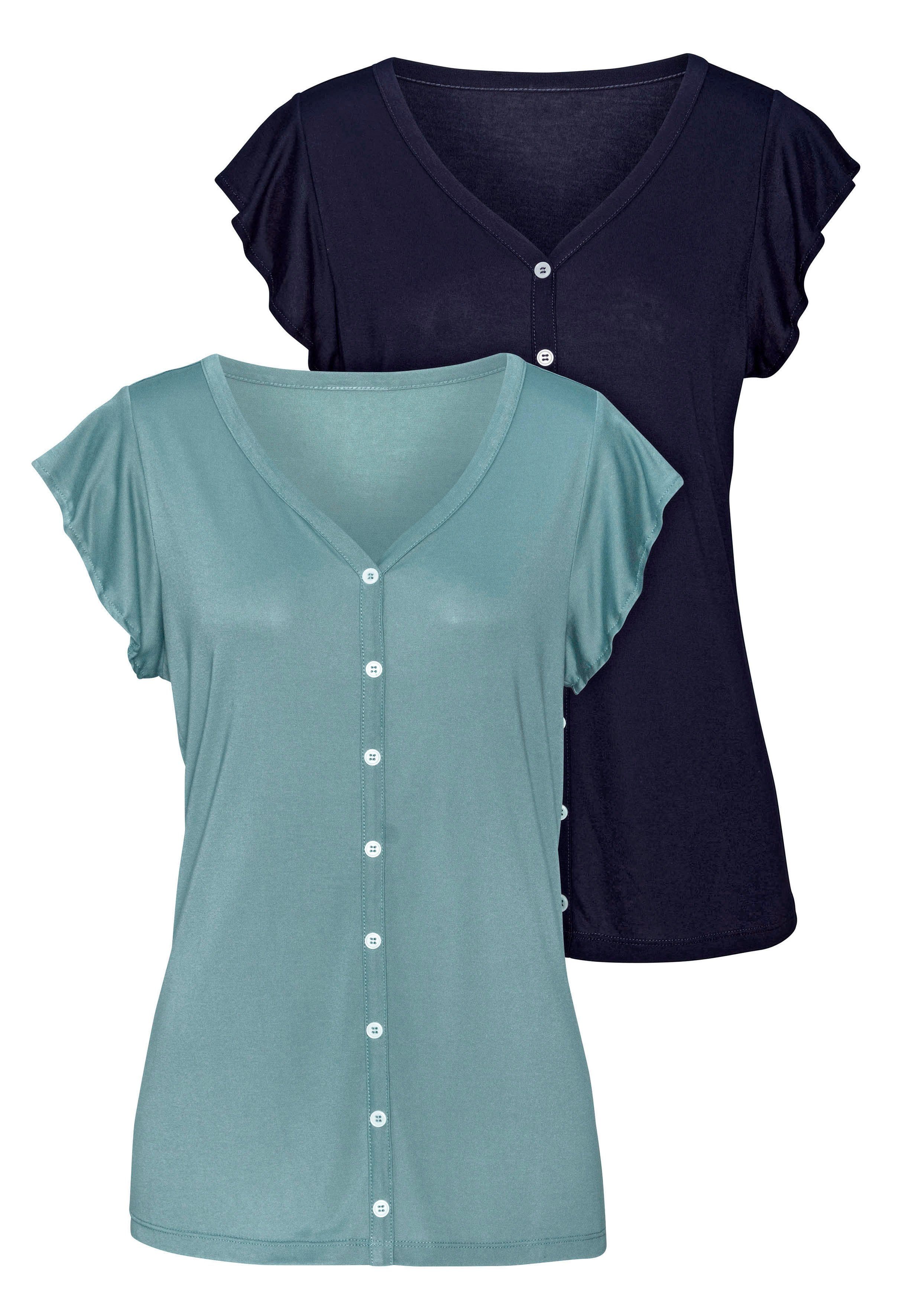 Vivance Shirt Met sierknoopsluiting van zachte viscosekwaliteit (2-delig, Set van 2)