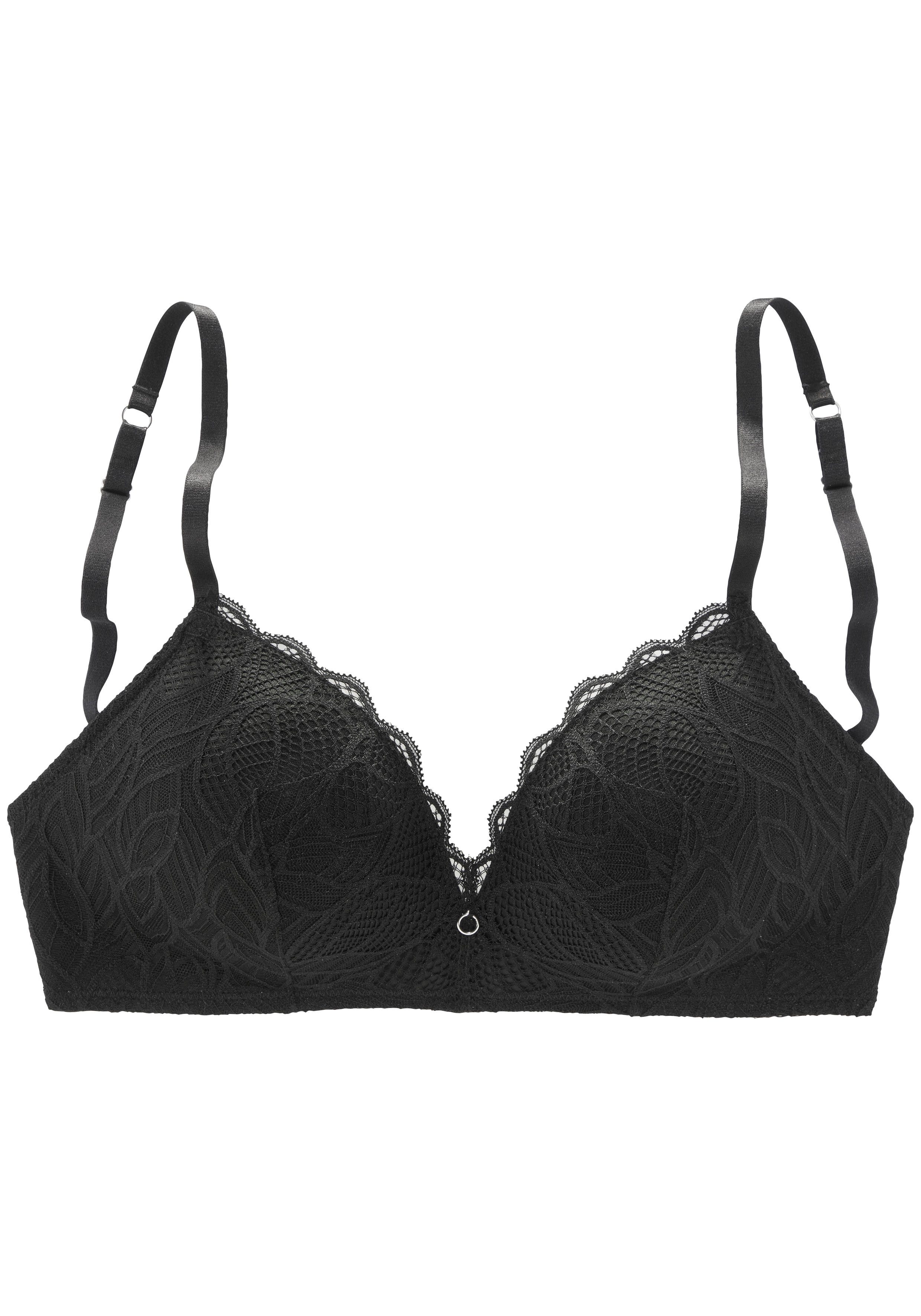 Lascana Bralette-bh zonder beugel met fijn kant met bladerenmotief, lingerie