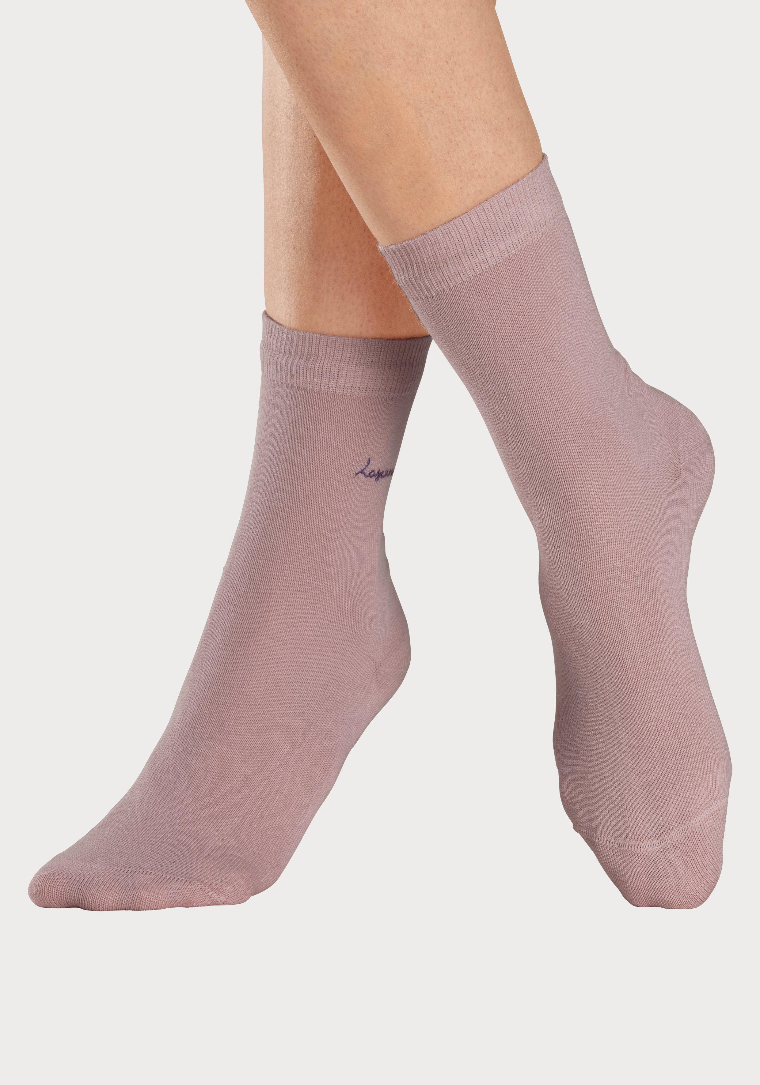 Lascana Basic sokken met hoogwaardig logoborduursel (box, 7 paar)