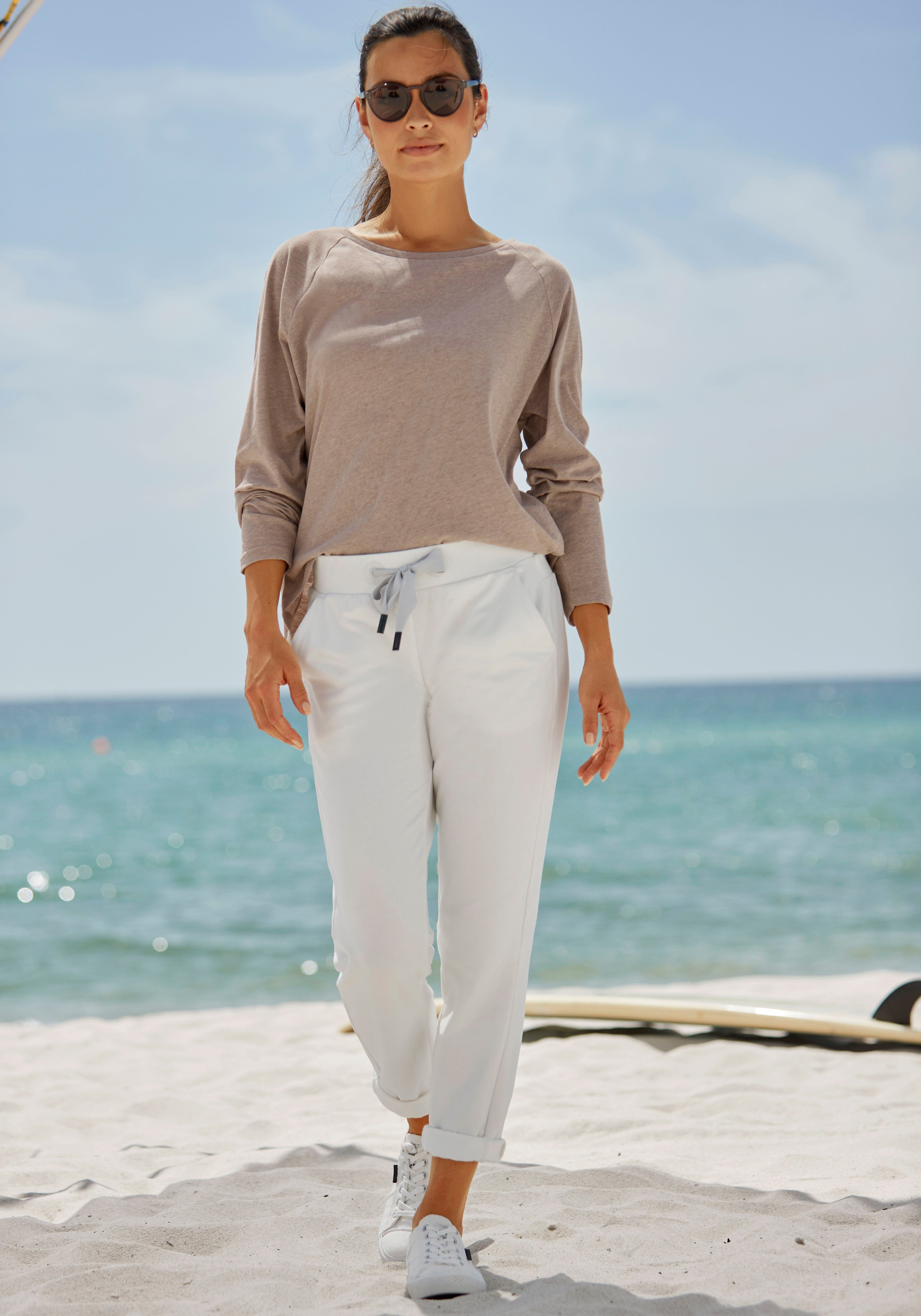Elbsand Longsleeve Tira met logoprint op de rug, shirt met lange mouwen, sportief-casual