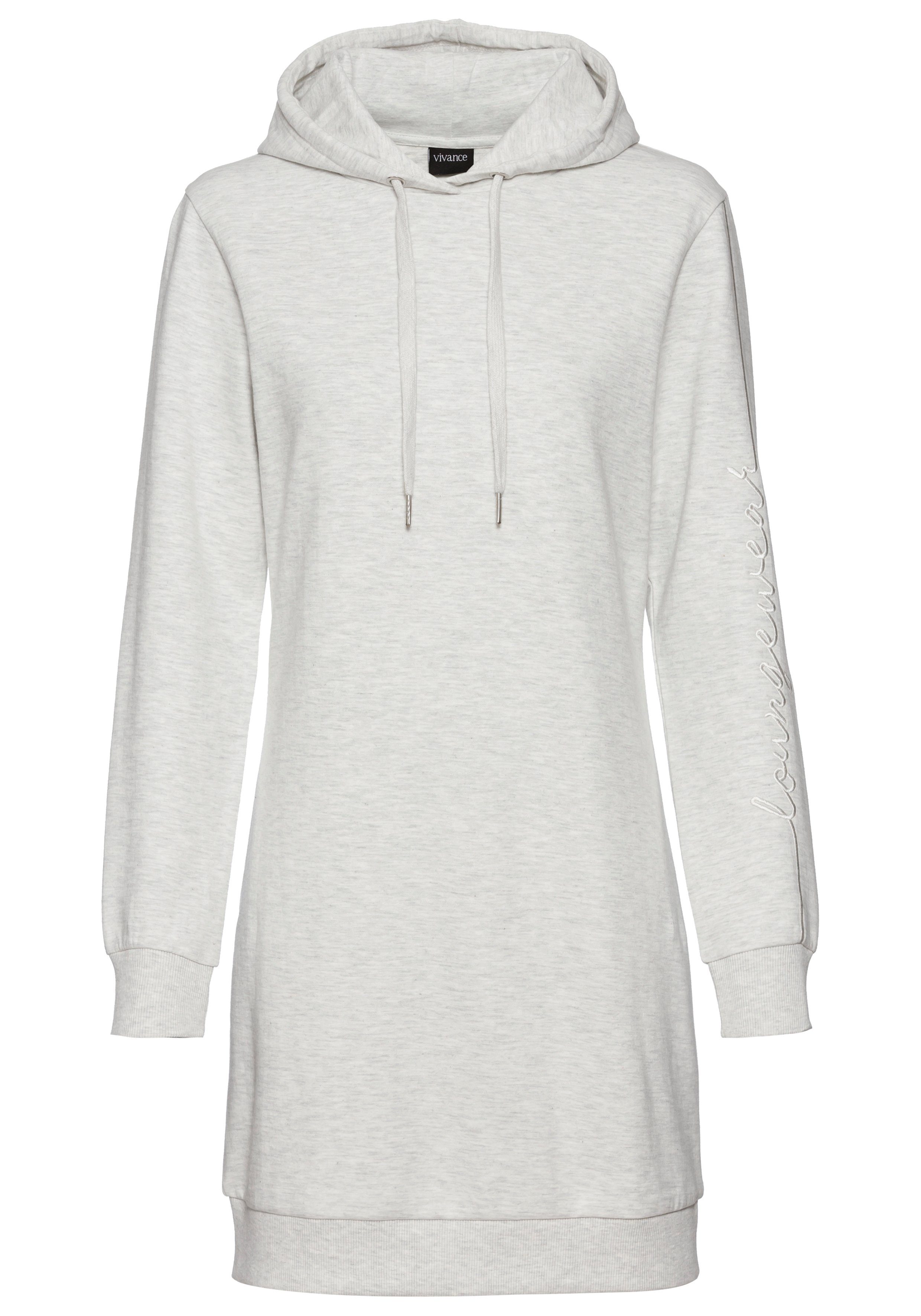 Vivance Sweatjurk met loungewear borduursel, lounge jurk (1-delig)