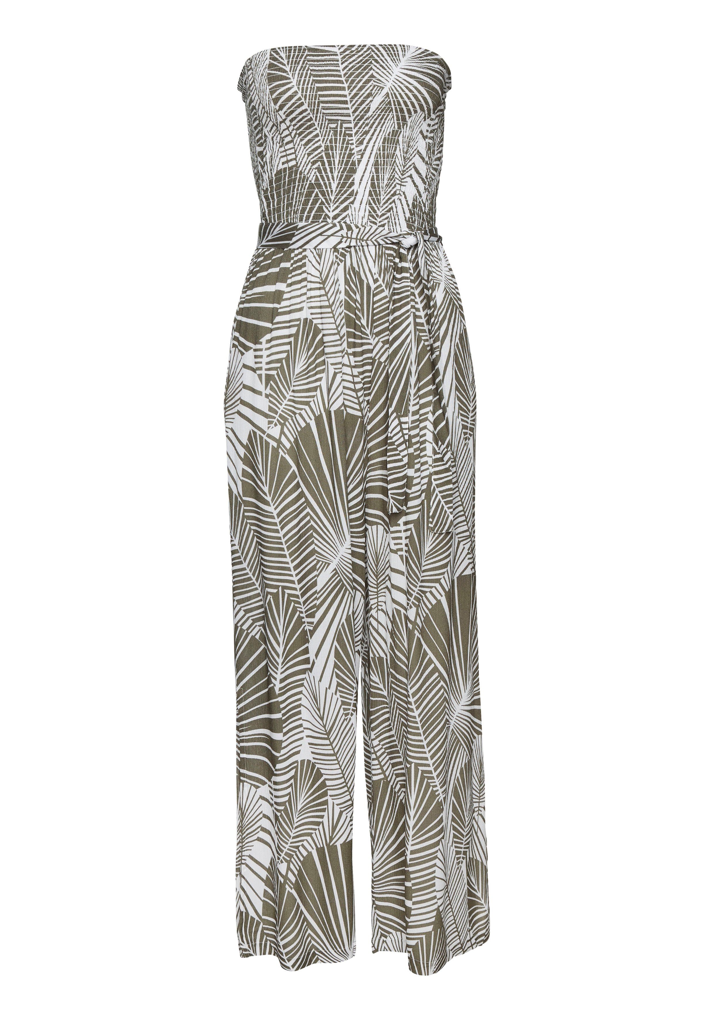 s.Oliver RED LABEL Beachwear Bandeau-jumpsuit en all-over print (Met een bindceintuur)