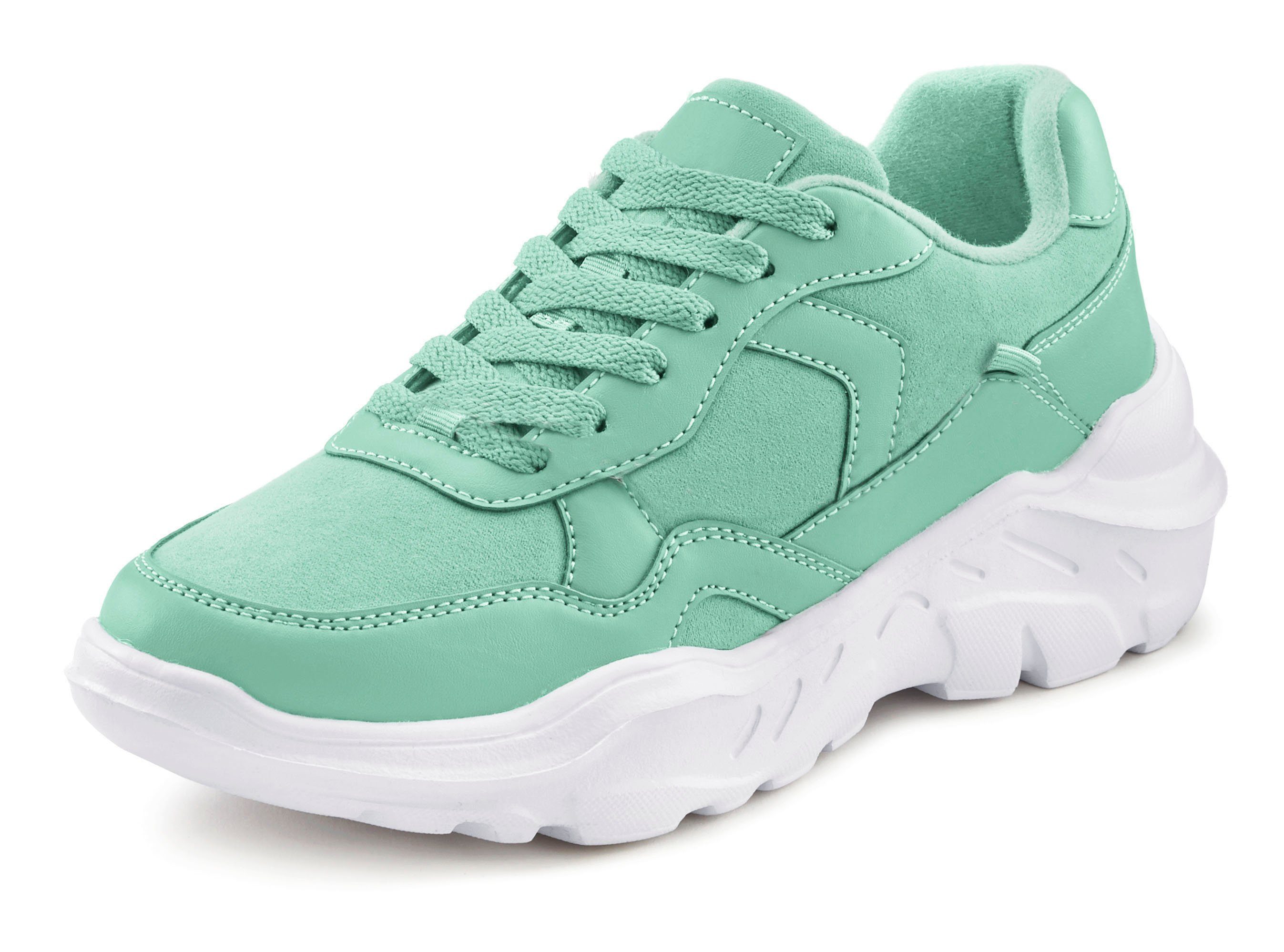 Lascana Sneakers met chunky zool & kettingen, veterschoenen, vrijetijdsschoenen vegan