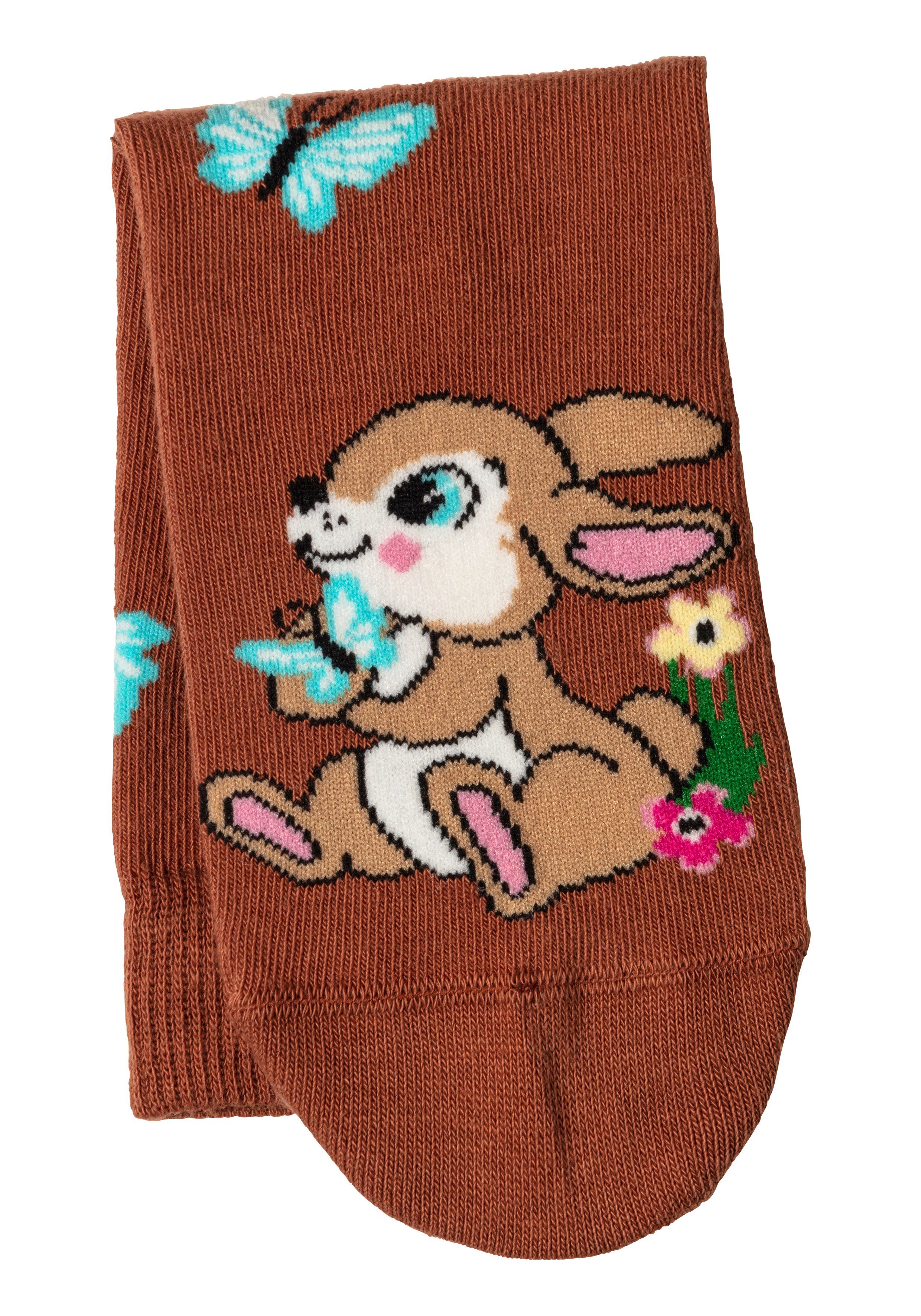 H.I.S Basic sokken met konijnenmotieven (set, 5 paar)