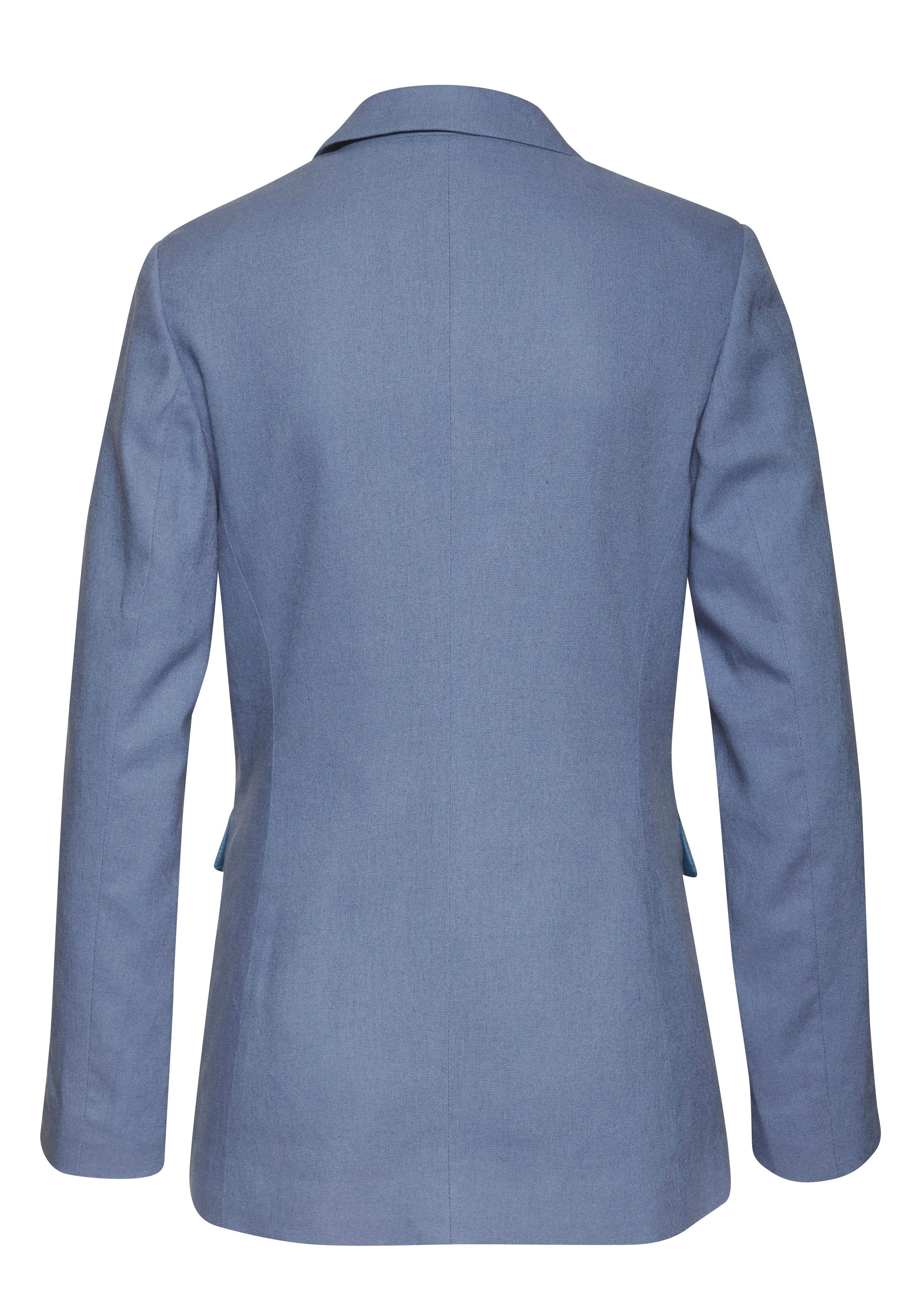 Lascana Lange blazer met haakwerk inzet op de mouwen, van linnenmix