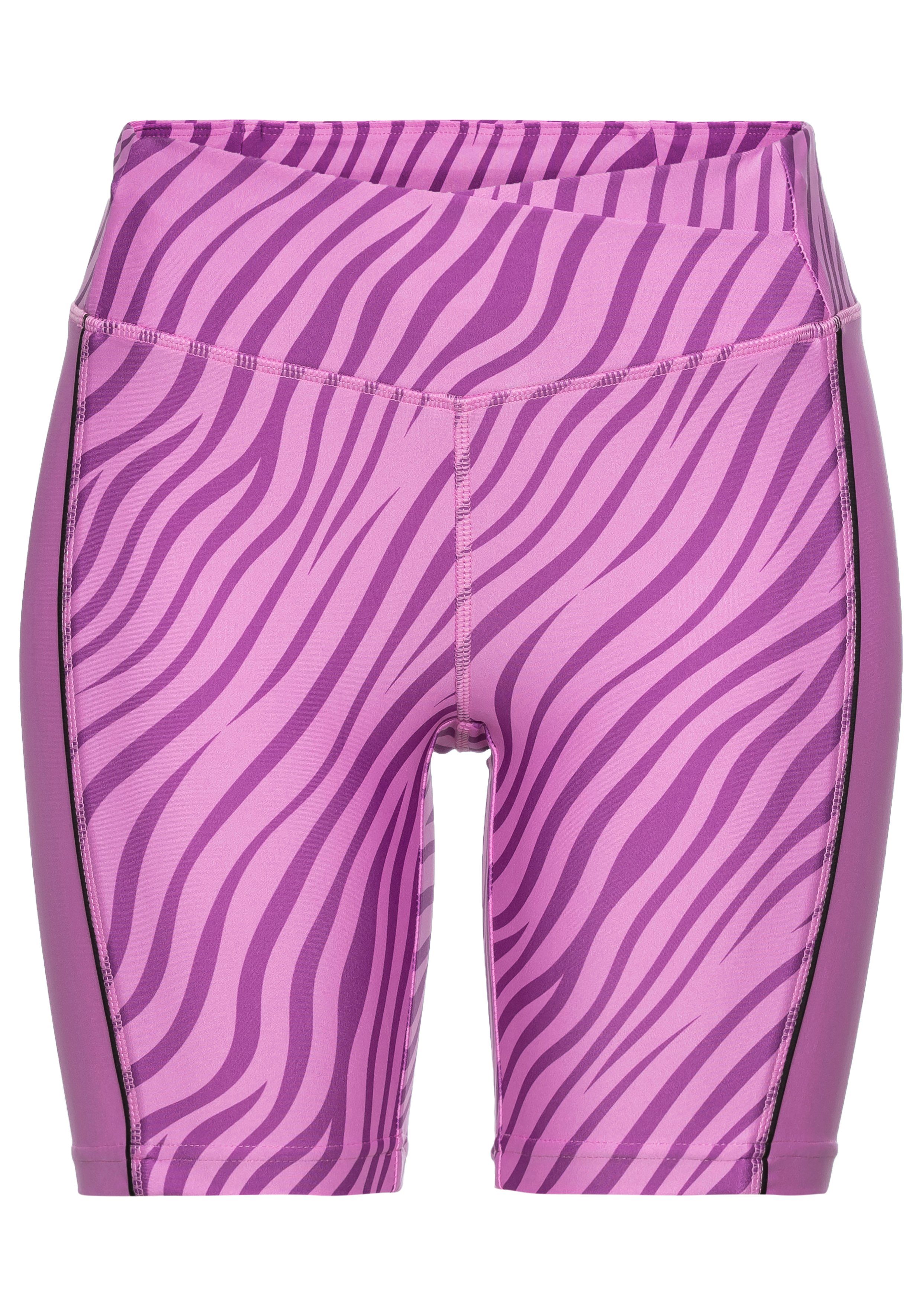active by Lascana Short -Sportshorts, Korte broek Sportshorts met subtiele zebraprint mix & match maat L (44/46) roze
