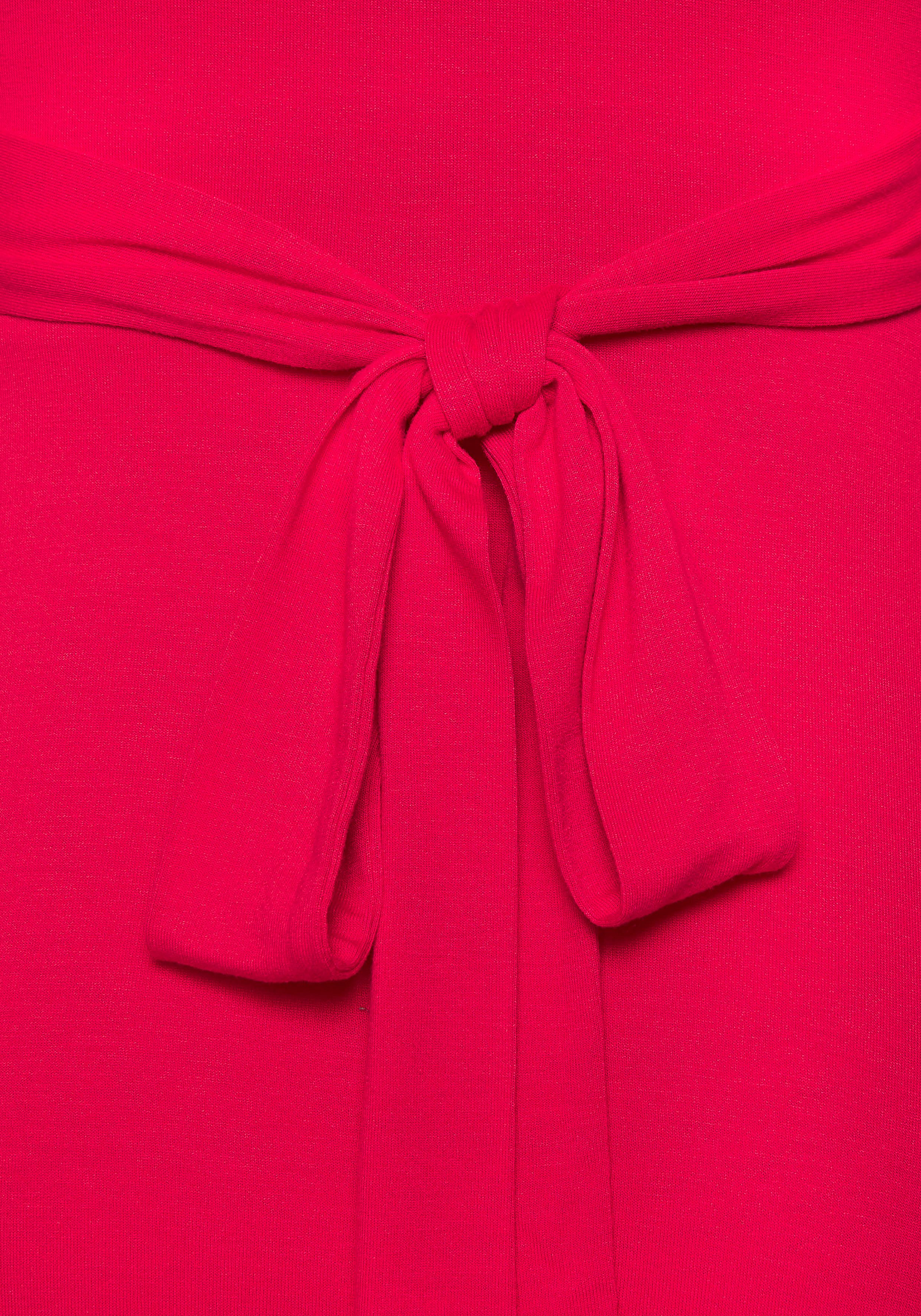 Beachtime Zomerjurk met puntzoom en strik, jersey jurk, asymmetrisch rokdeel