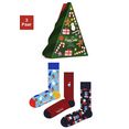 happy socks sokken met winters-kerstachtige motieven (3 paar) multicolor