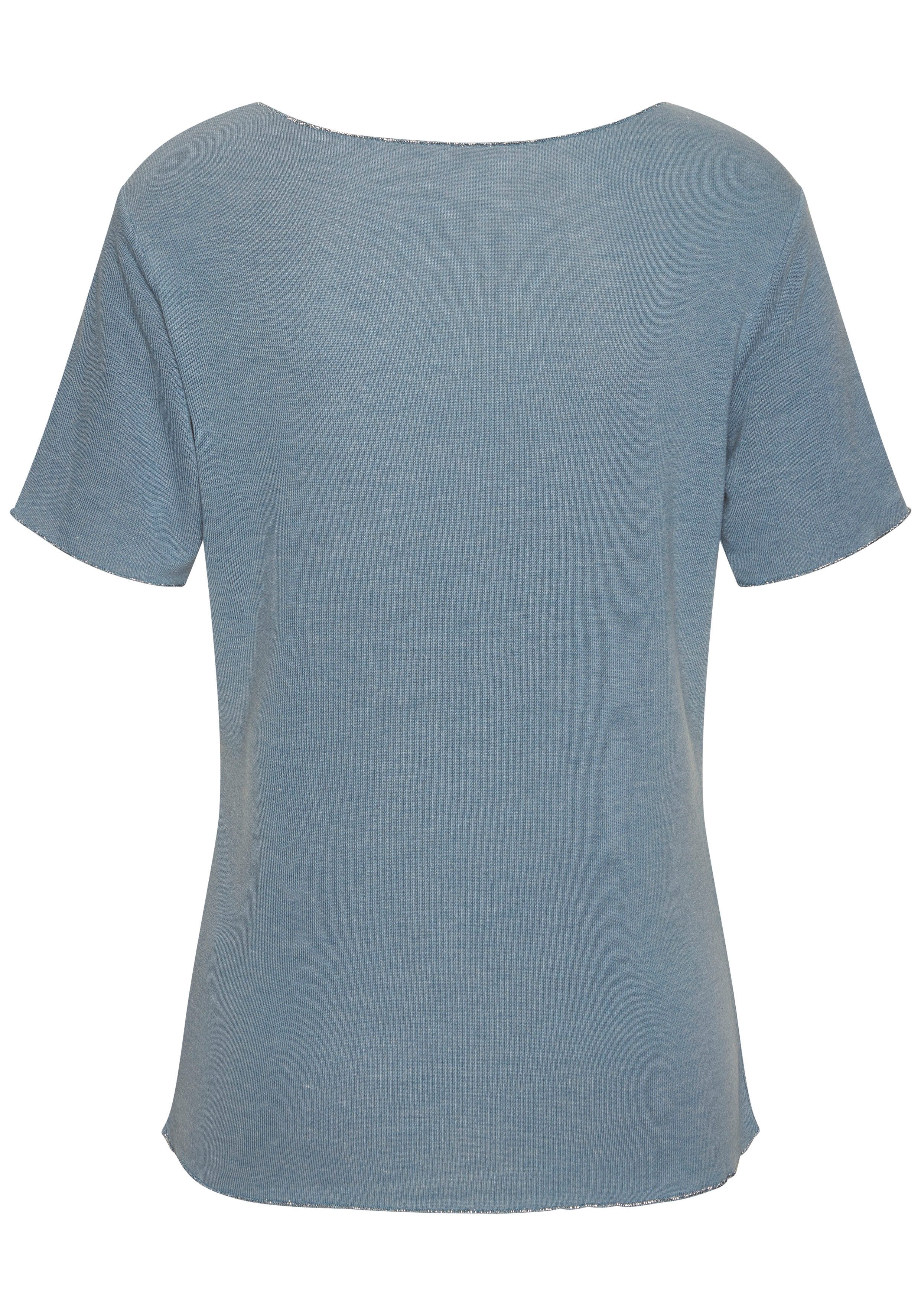Lascana Shirt met ronde hals Met fijne glinsterende afwerking