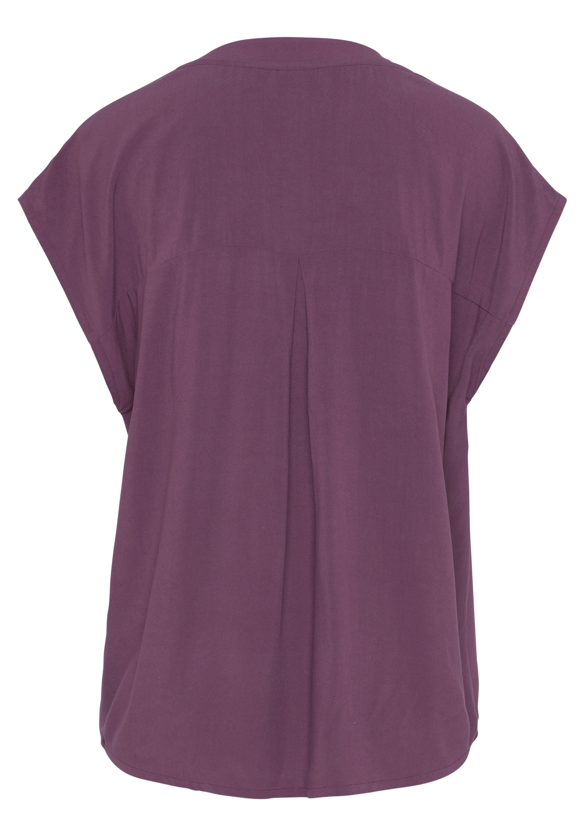 Lascana Blouse zonder sluiting met modieuze knopen, luchtige korte mouwen blouse, zomers