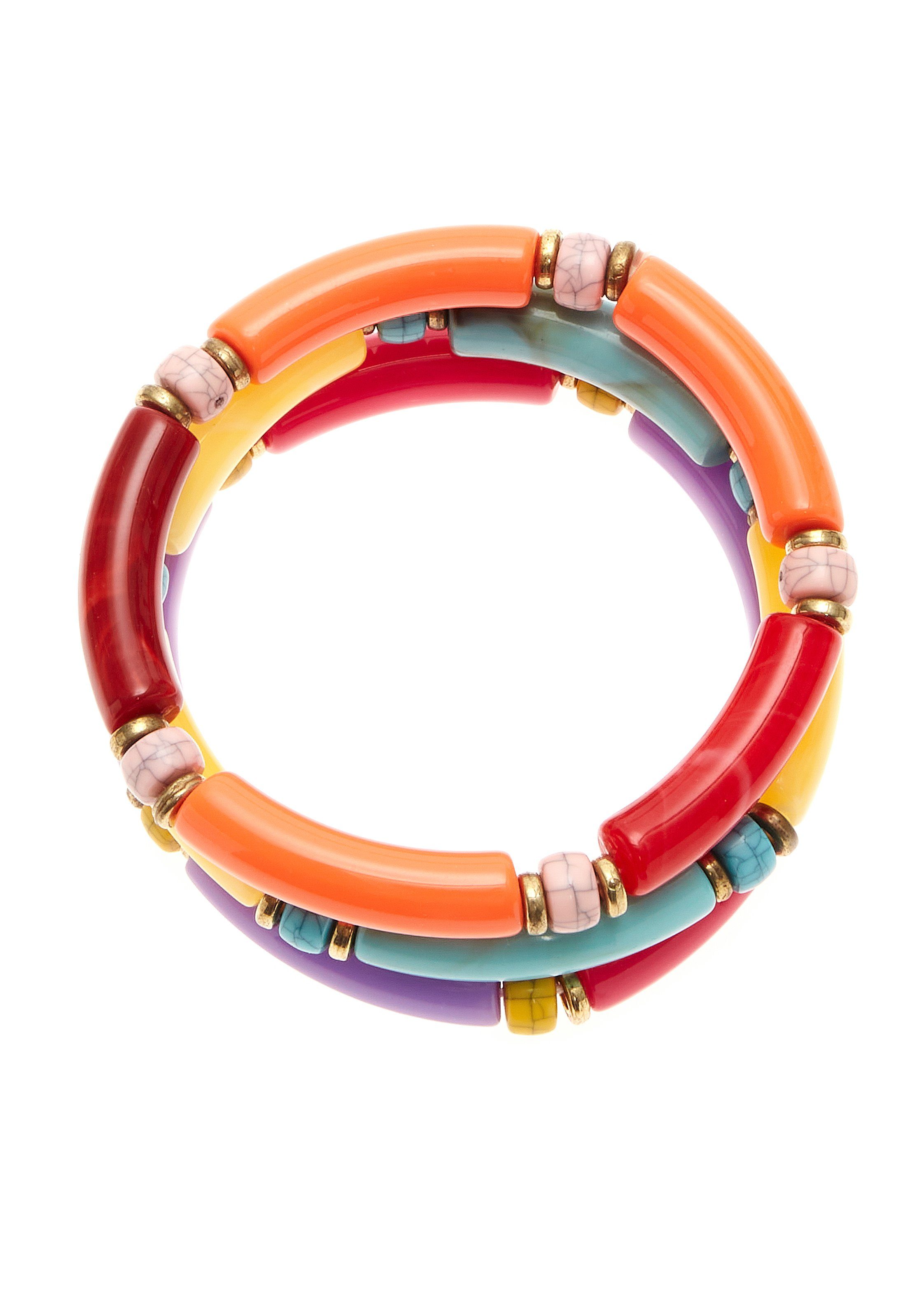 Lascana Armbandset elastische armbanden set in kleurrijke variatie (set, 3-delig)
