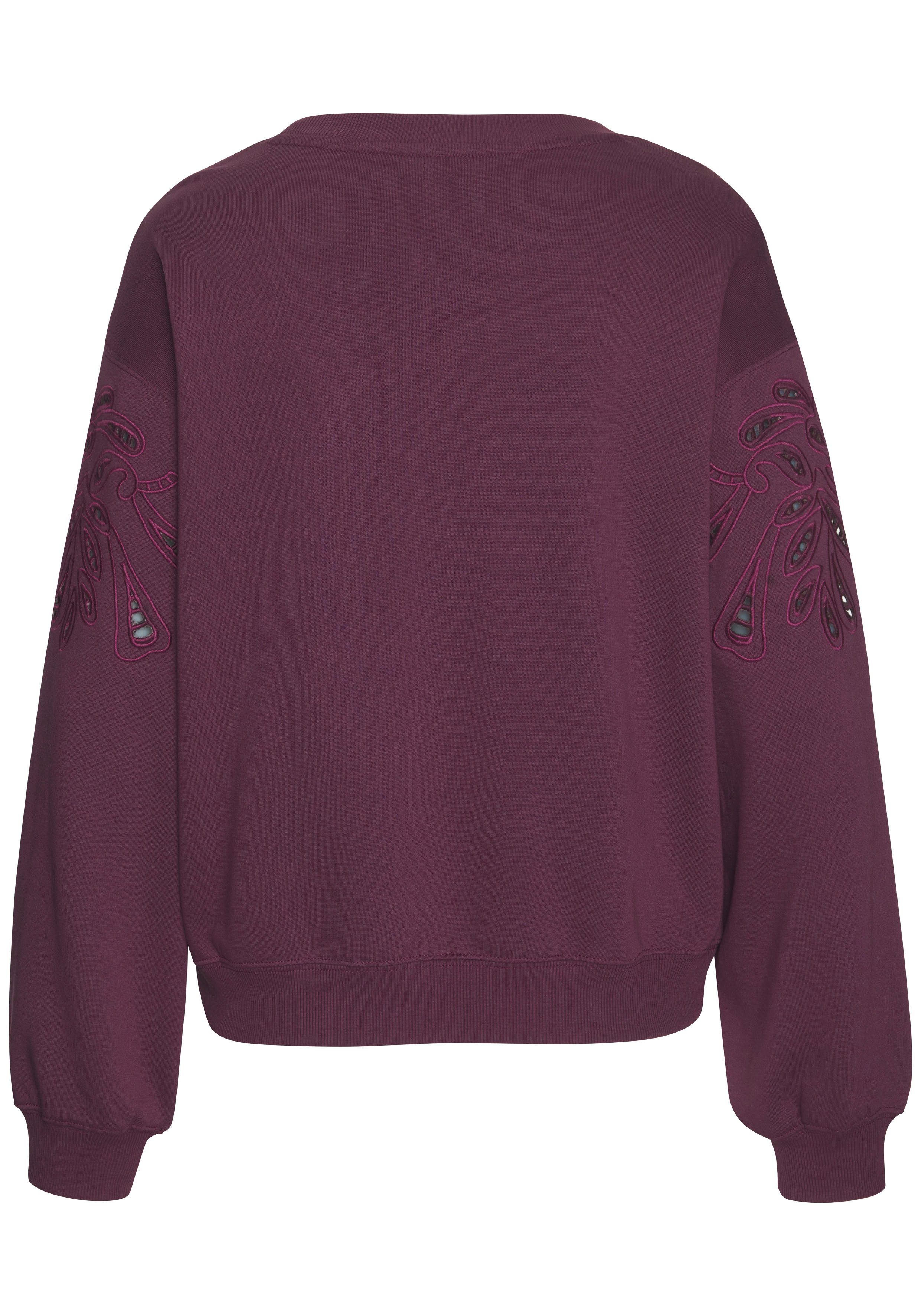 Vivance Sweatshirt met perforatieborduurwerk, zachte katoenmix