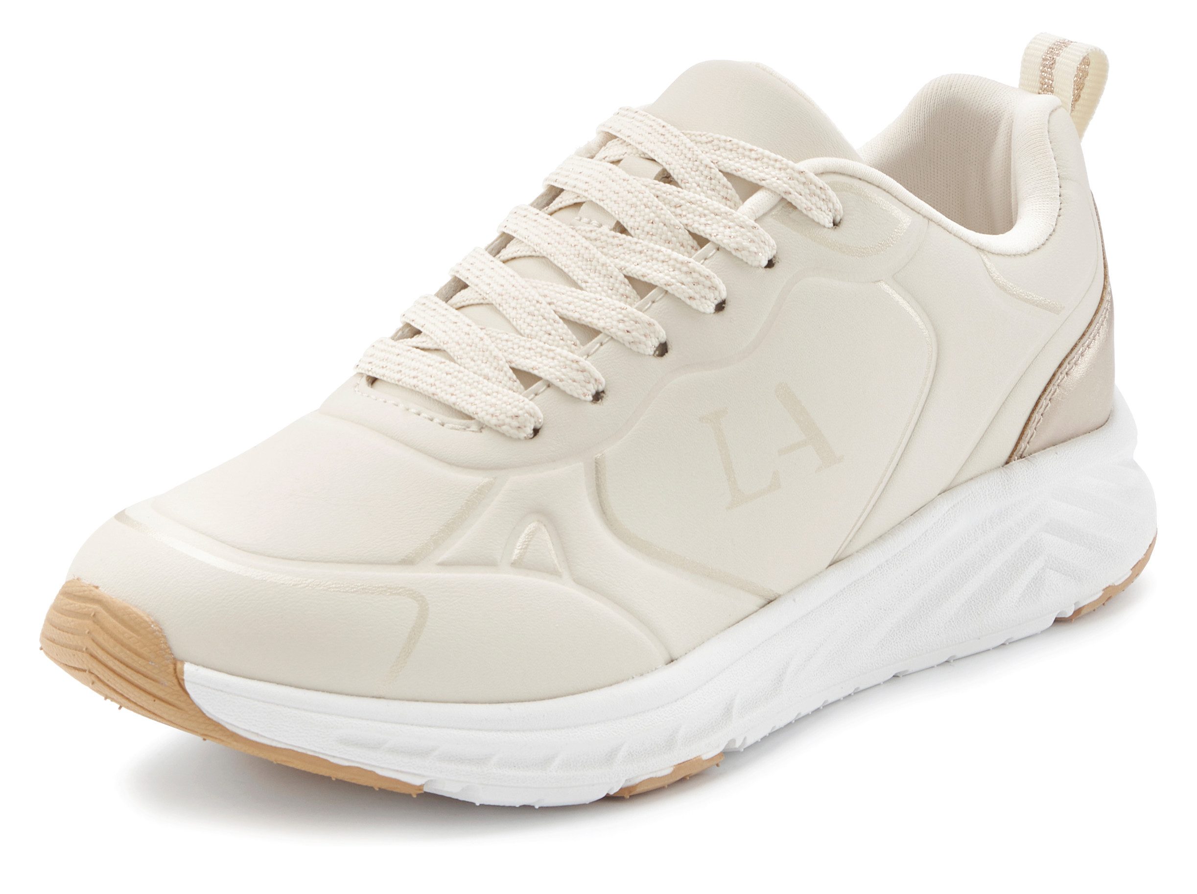 Lascana Sneakers Vrijetijdsschoen, veterschoen schoenen maat 39 beige