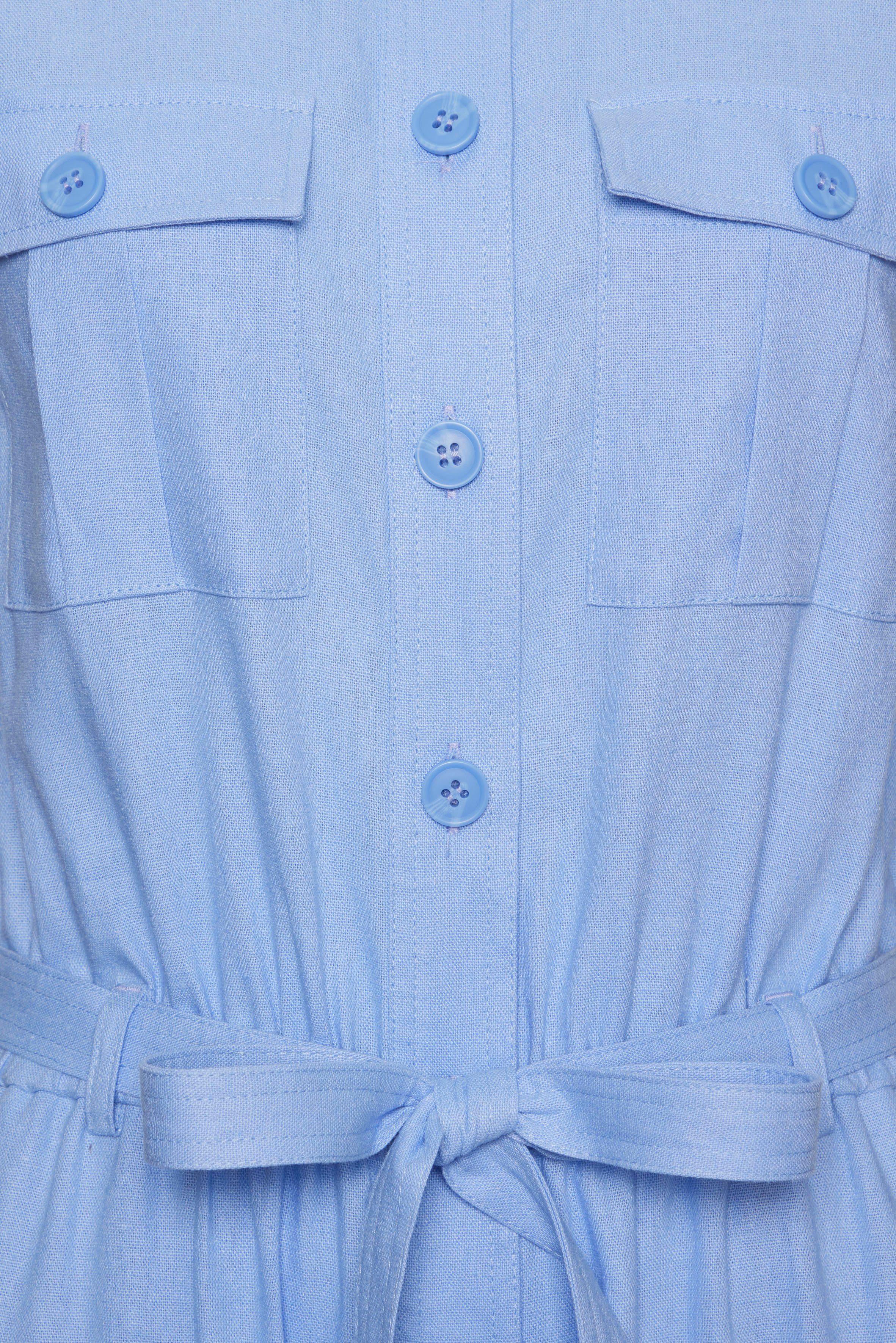 Buffalo Jumpsuit van linnenmix, zomerse jumpsuit met zakken (Met een bindceintuur)