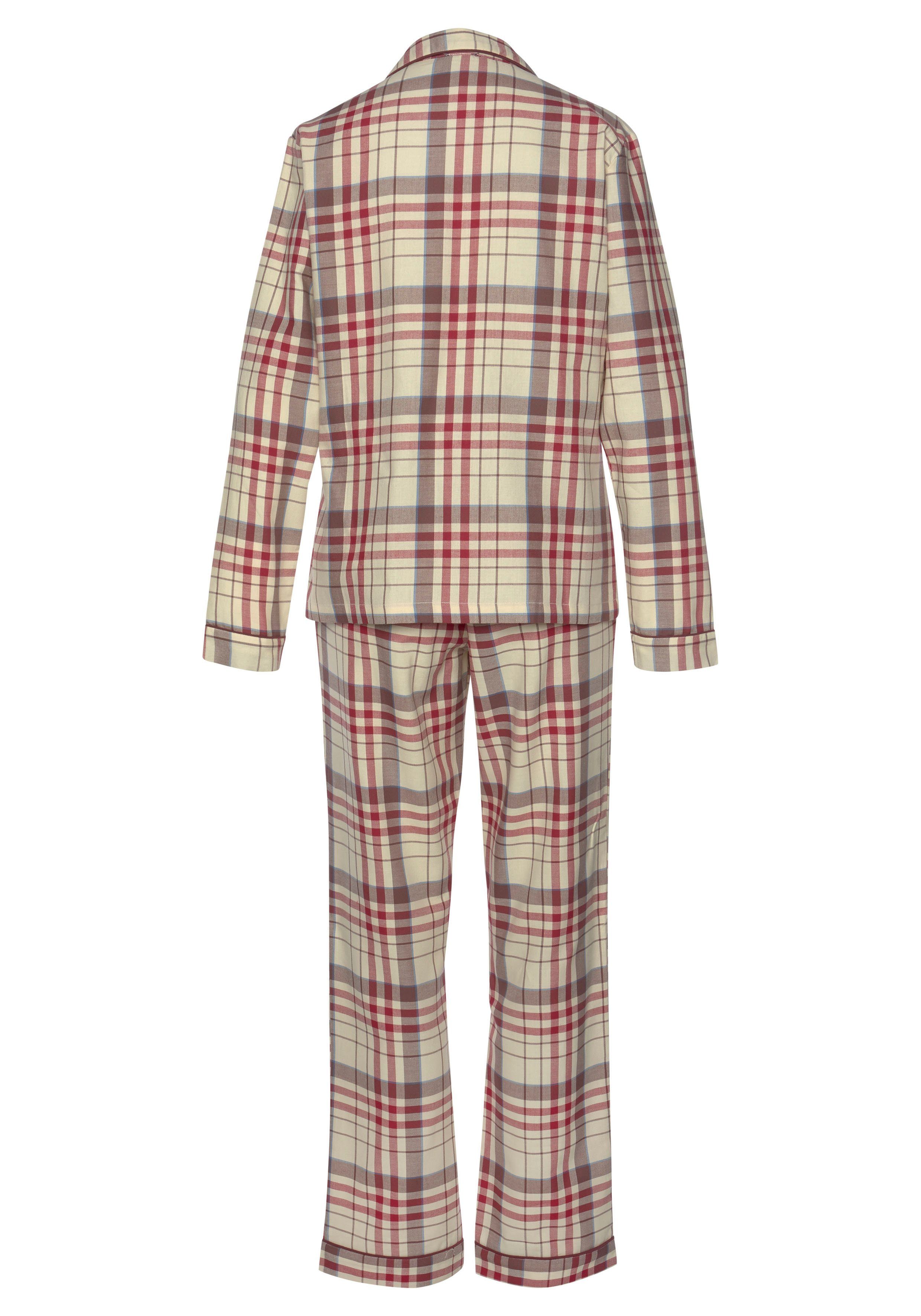 H.I.S Pyjama van flanel met alover ruitpatroon (set, 2-delig)
