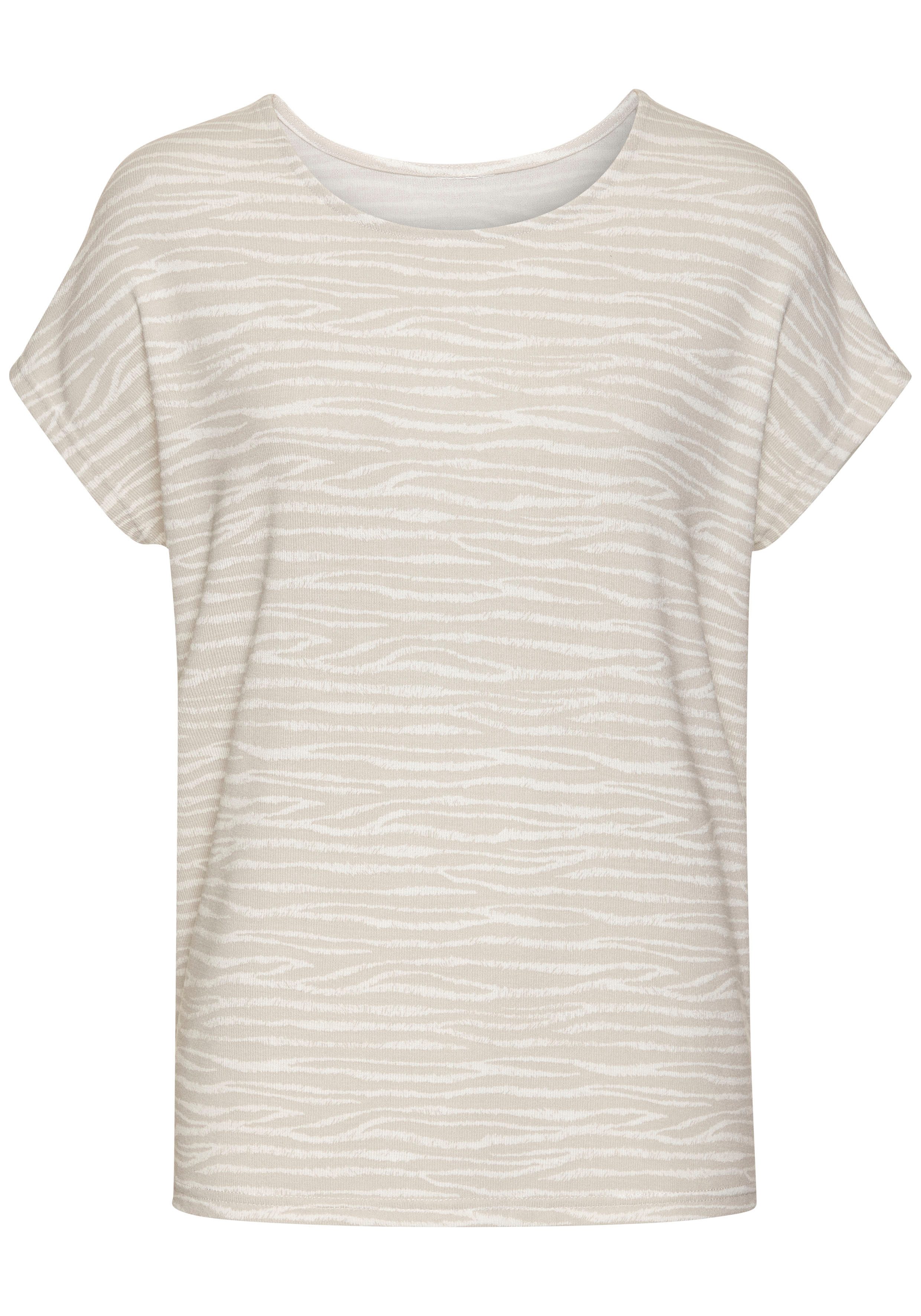 Lascana Shirt met korte mouwen Met modieus zebra-patroon