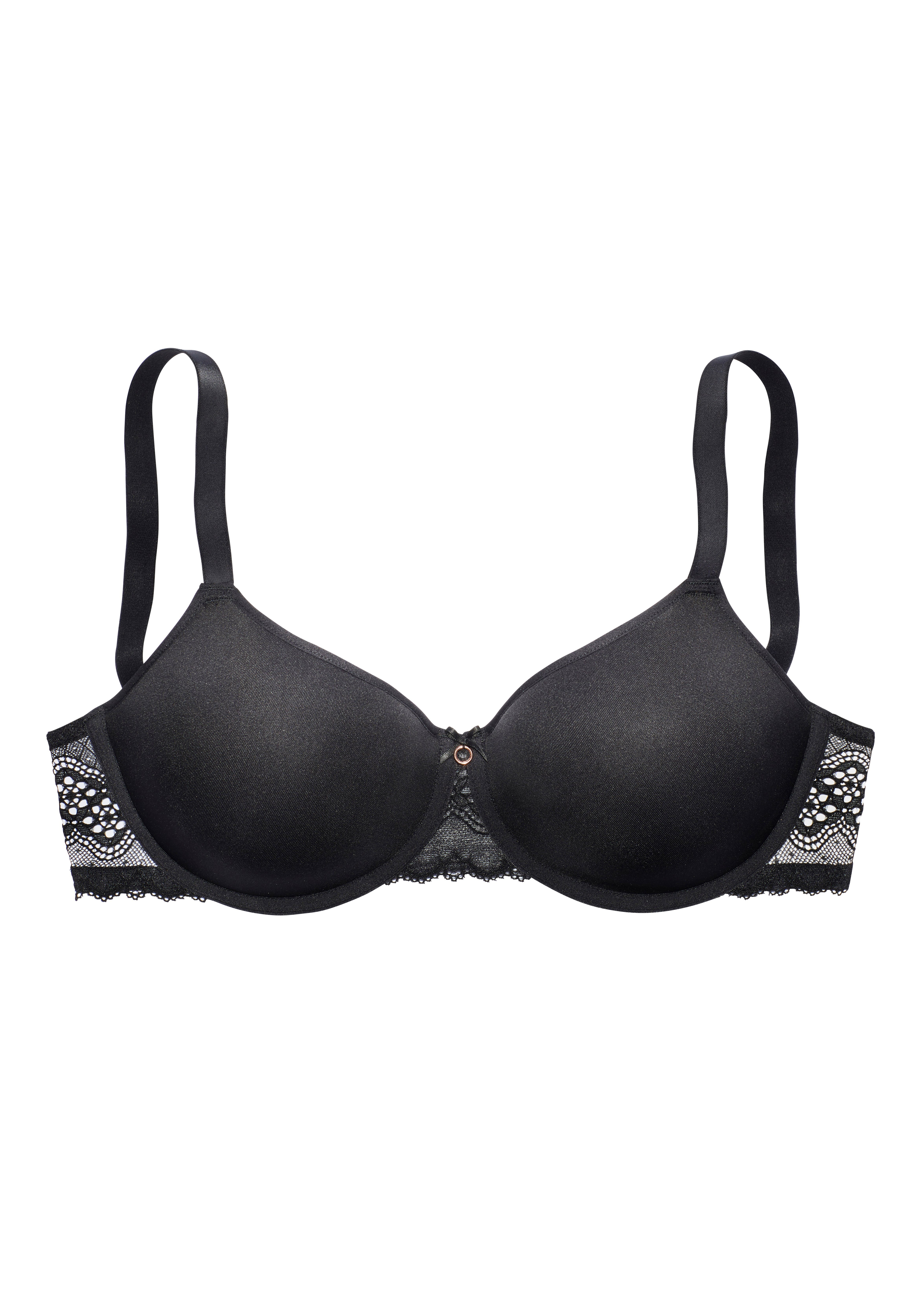 Nuance Minimizer-bh met beugel en fijne kantinzetten, spacer-bh minimizer bh's maat 100 C zwart