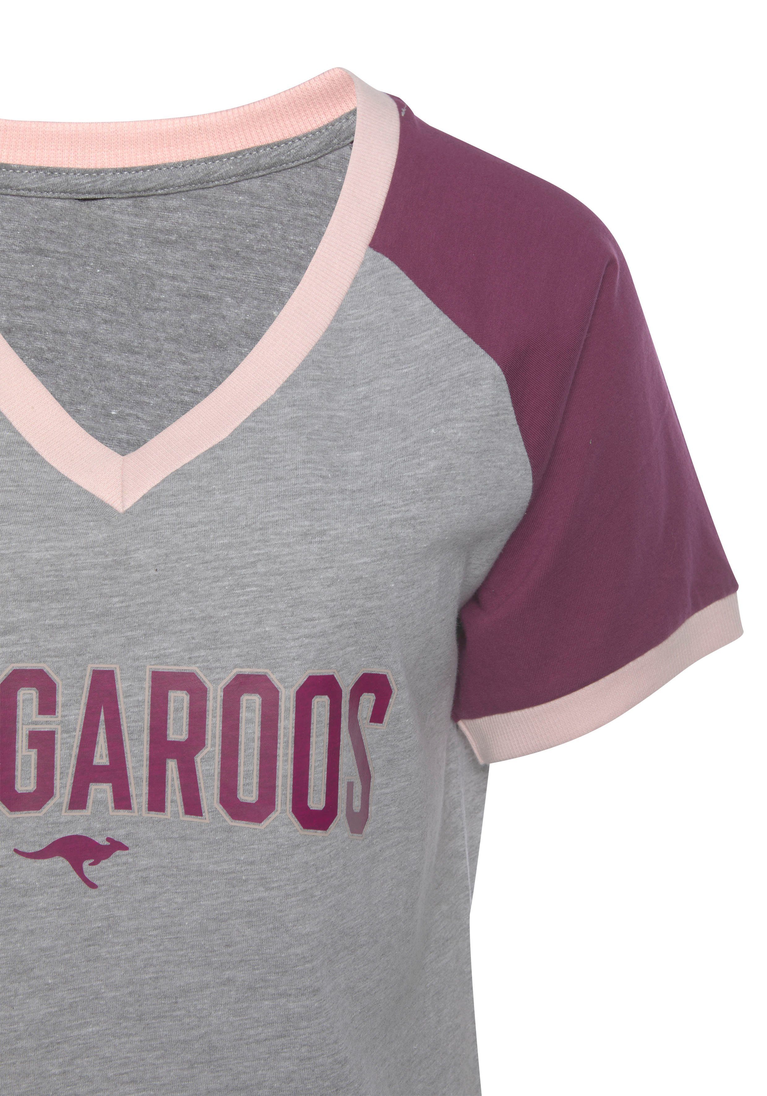 KangaROOS Big-shirt met contrastkleurige raglanmouwen