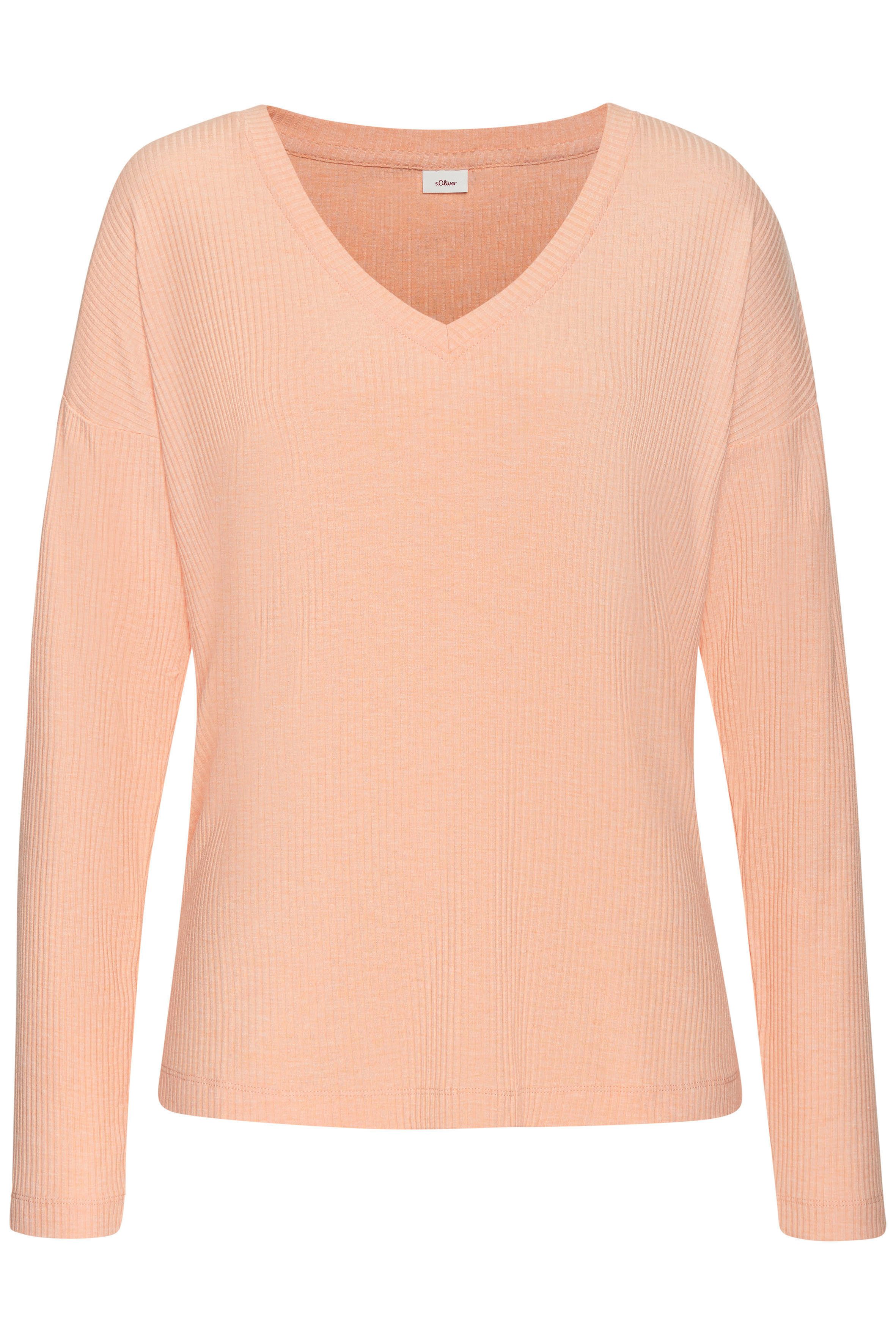 s.Oliver RED LABEL Beachwear Pyjama top in aangename 4x4 ribkwaliteit