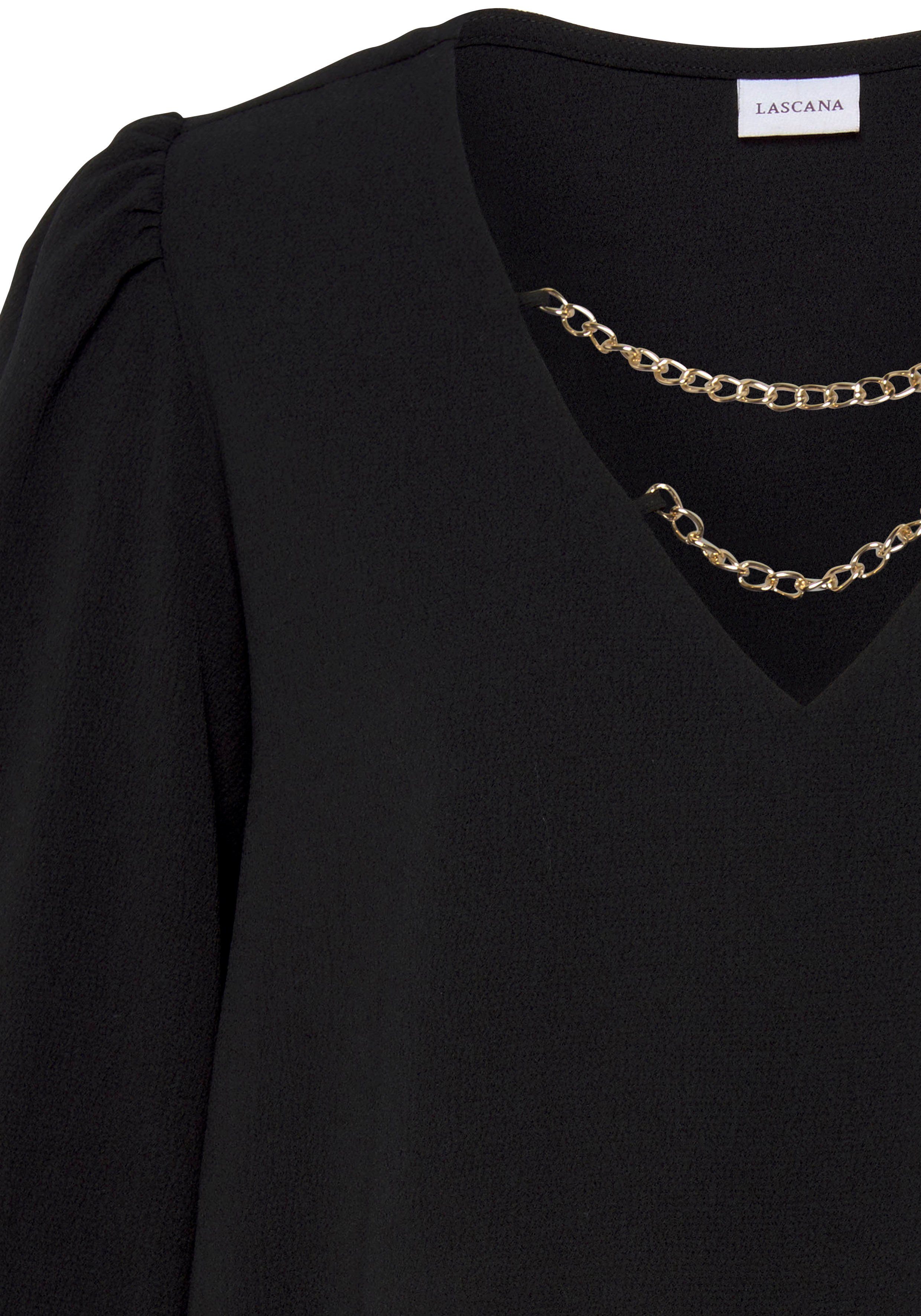 Lascana Blouse zonder sluiting met kettingdetails, elegante damesblouse, modieus, feestelijk