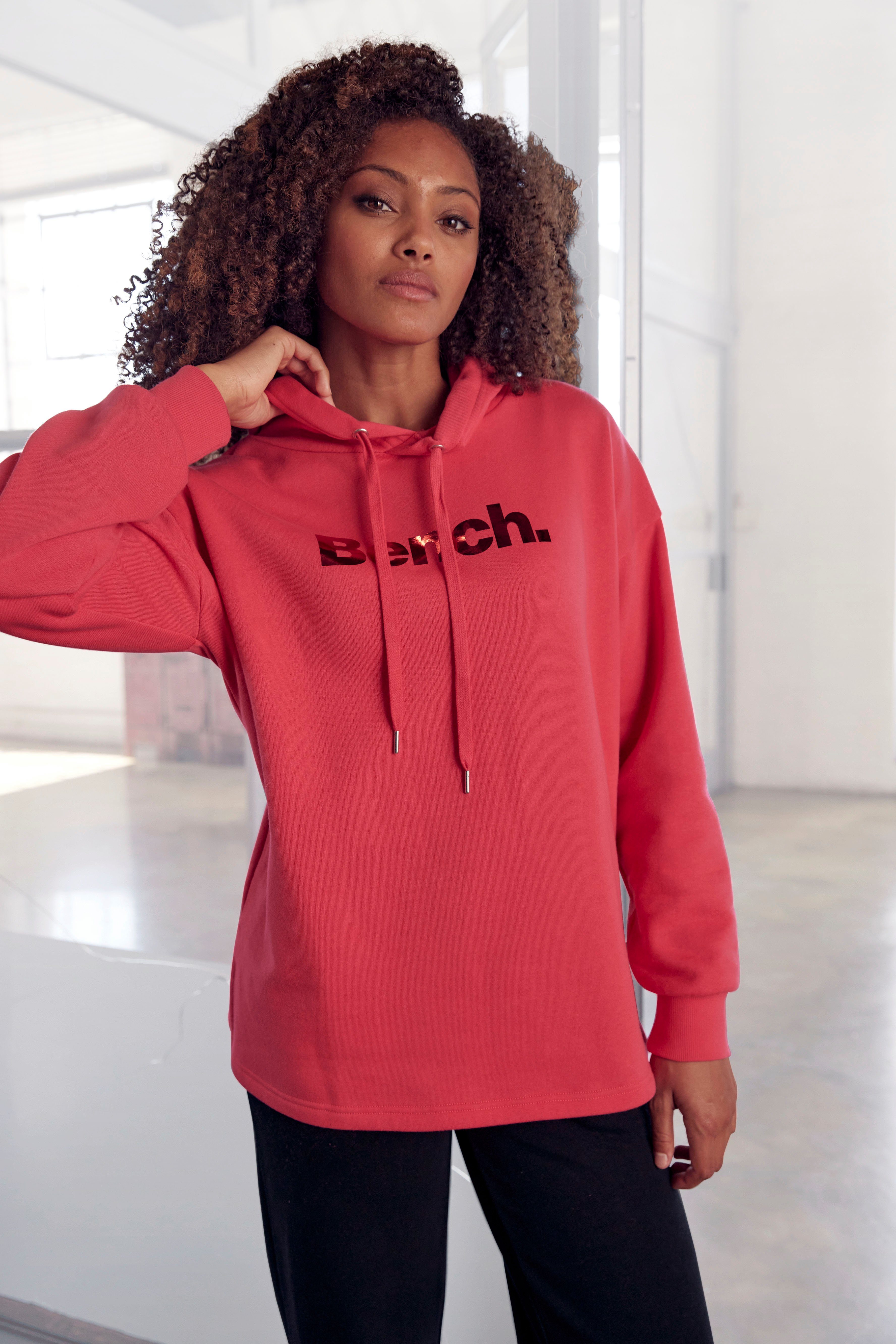 Bench. Loungewear Hoodie met glanzende logoprint, loungewear