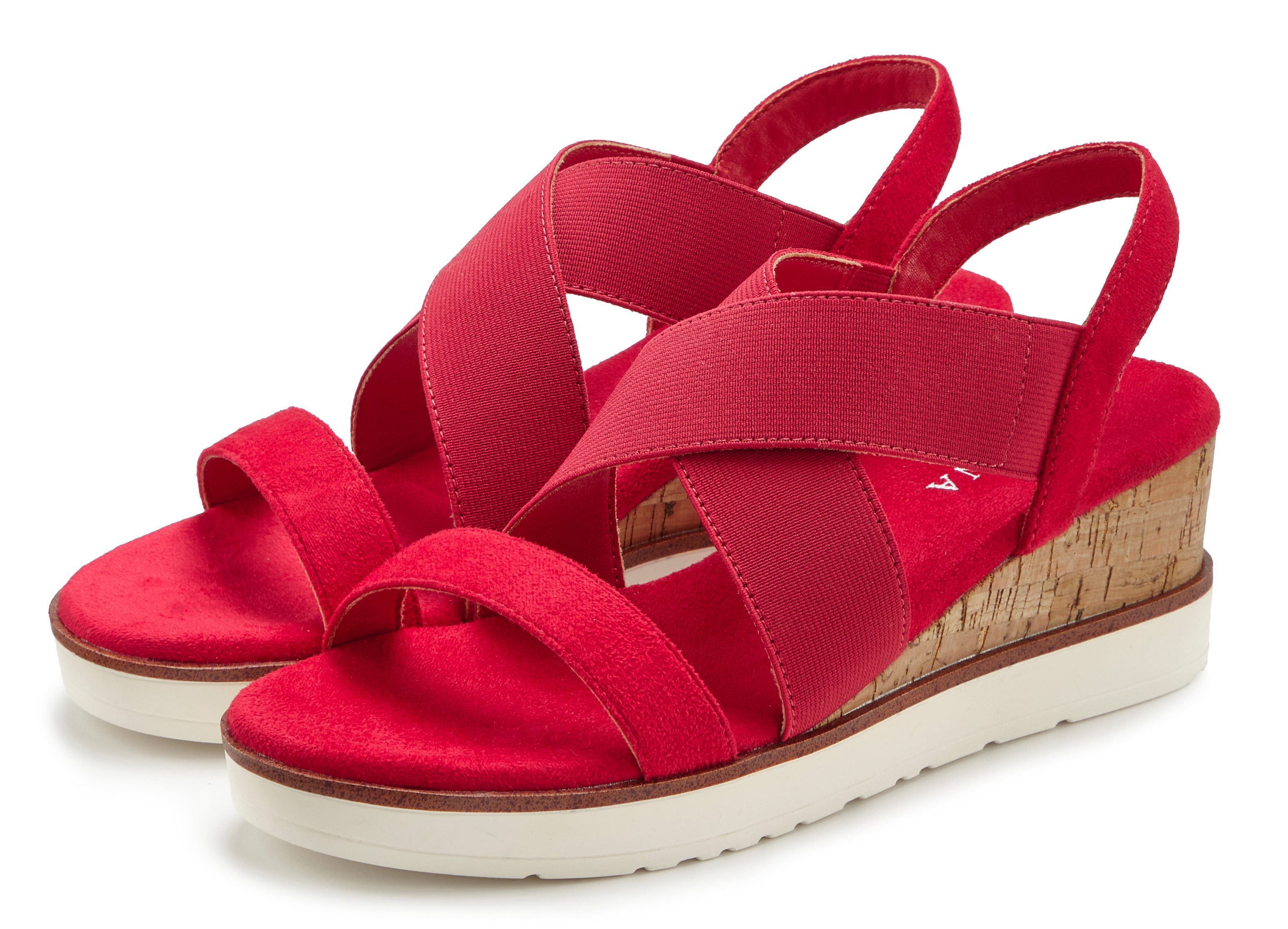 Lascana Sandaaltjes Zomerschoen Sandaal, zomerschoen met sleehak en elastische bandjes VEGAN