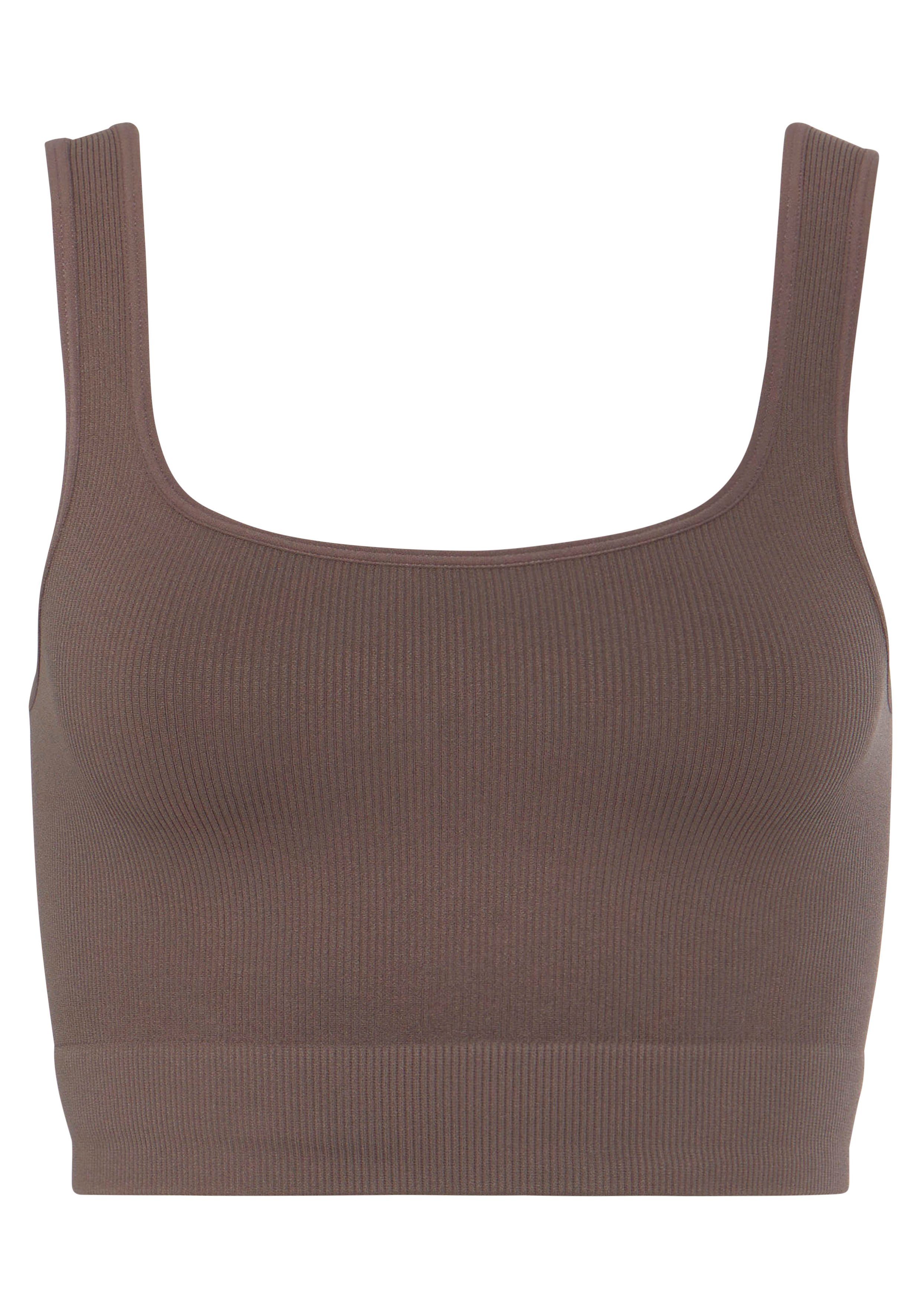 Lascana Crop-top - Seamless Top Naadloos top met ribstructuur
