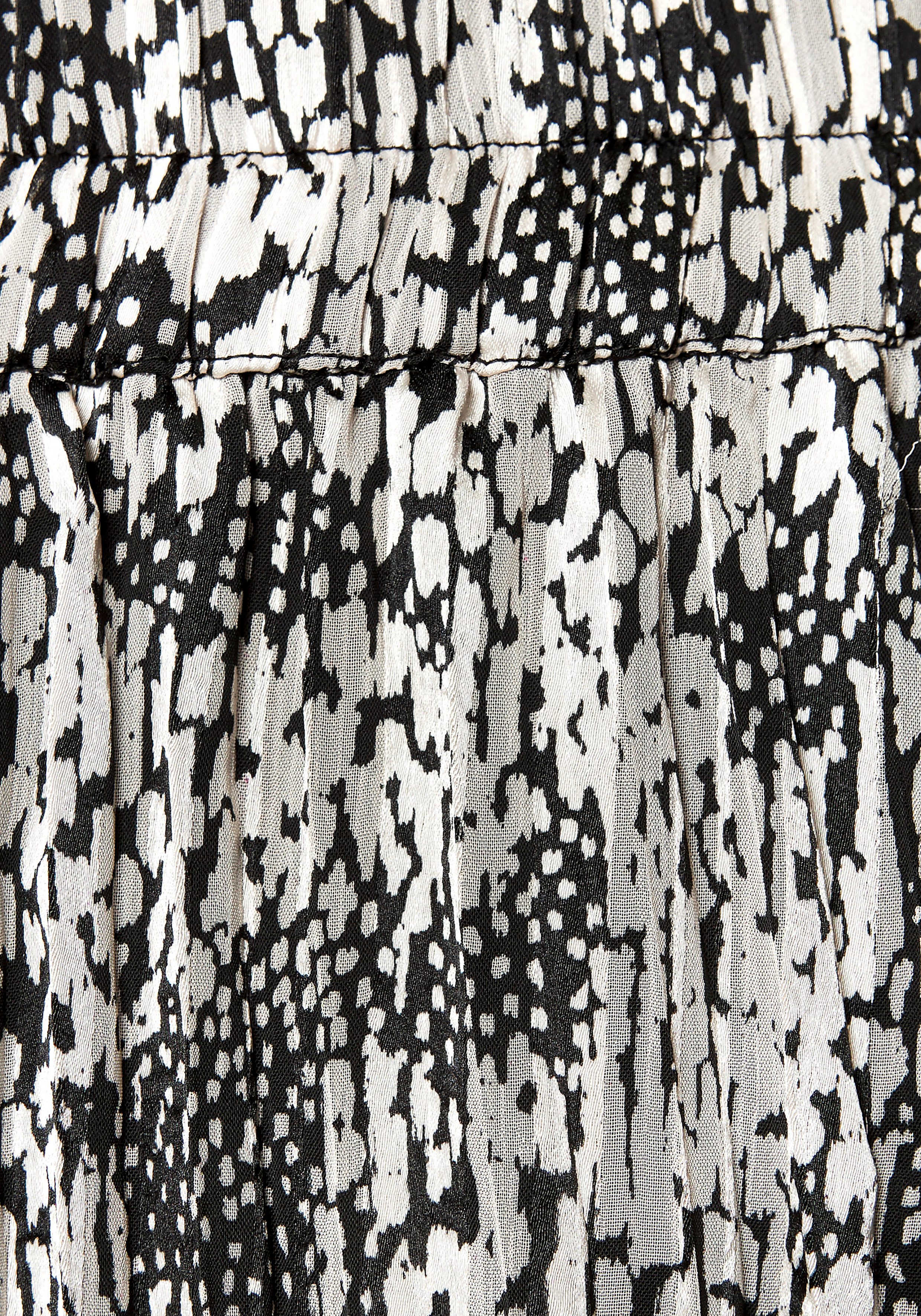 Lascana Plissérok van lichte chiffonstof, midirok met aloverprint, zomers