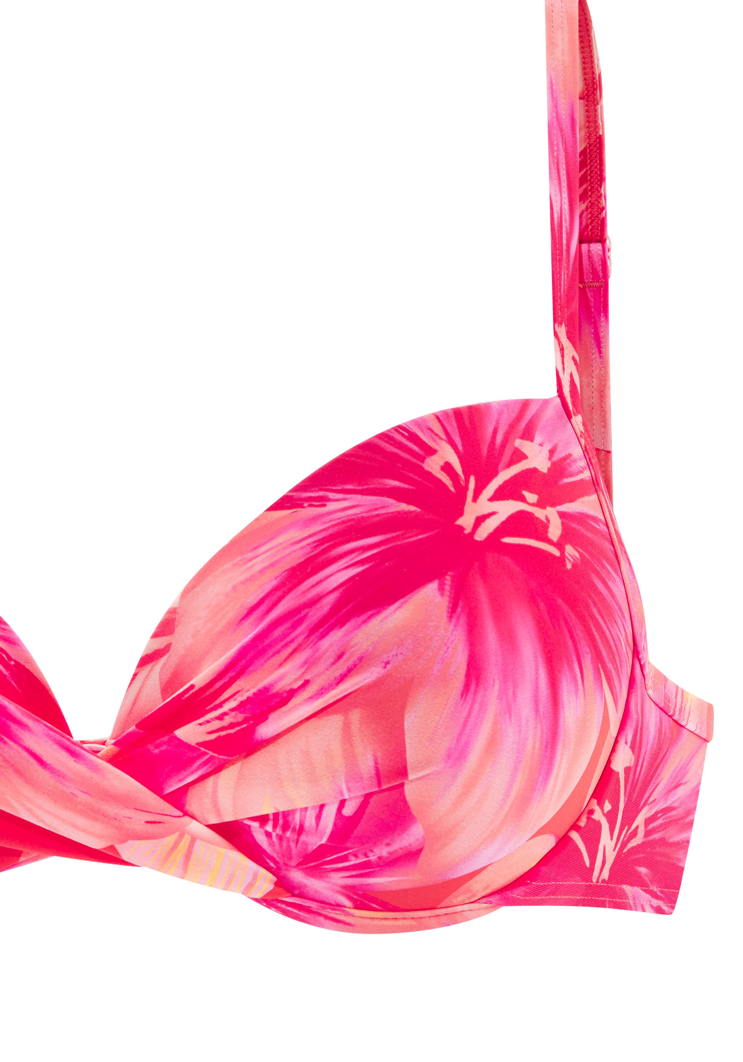 s.Oliver RED LABEL Beachwear Push-upbikinitop JAYCE met bloemenprint