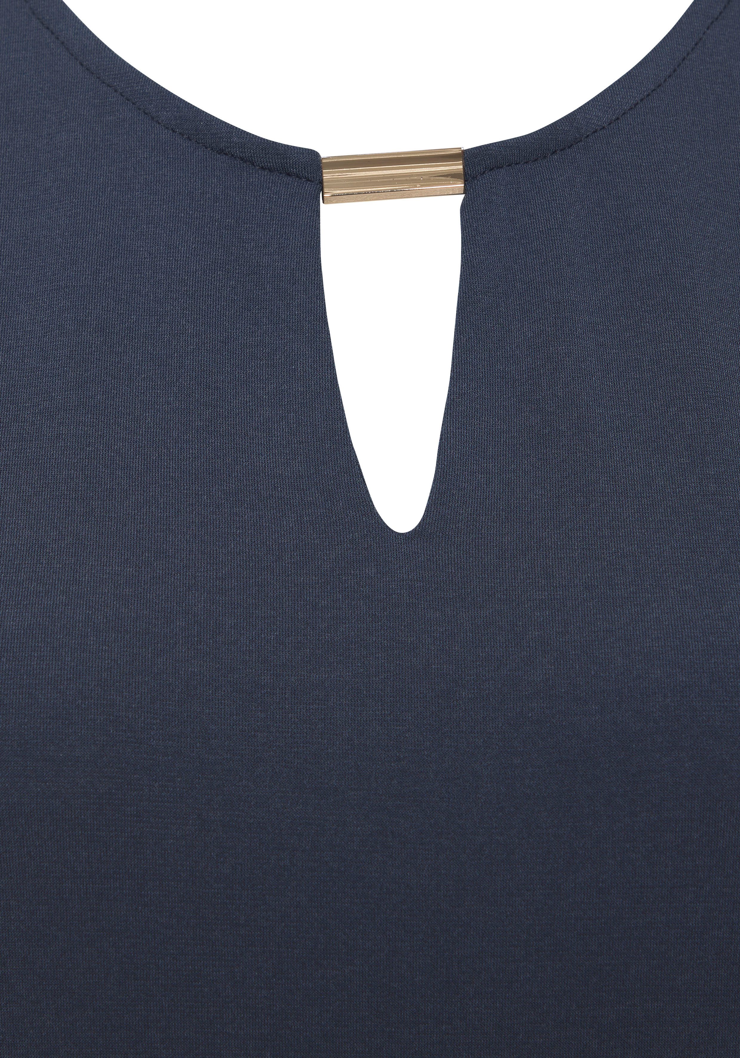 Lascana Tanktop van gladde jerseykwaliteit met cut-out, elegant zomertop, kreukvrij
