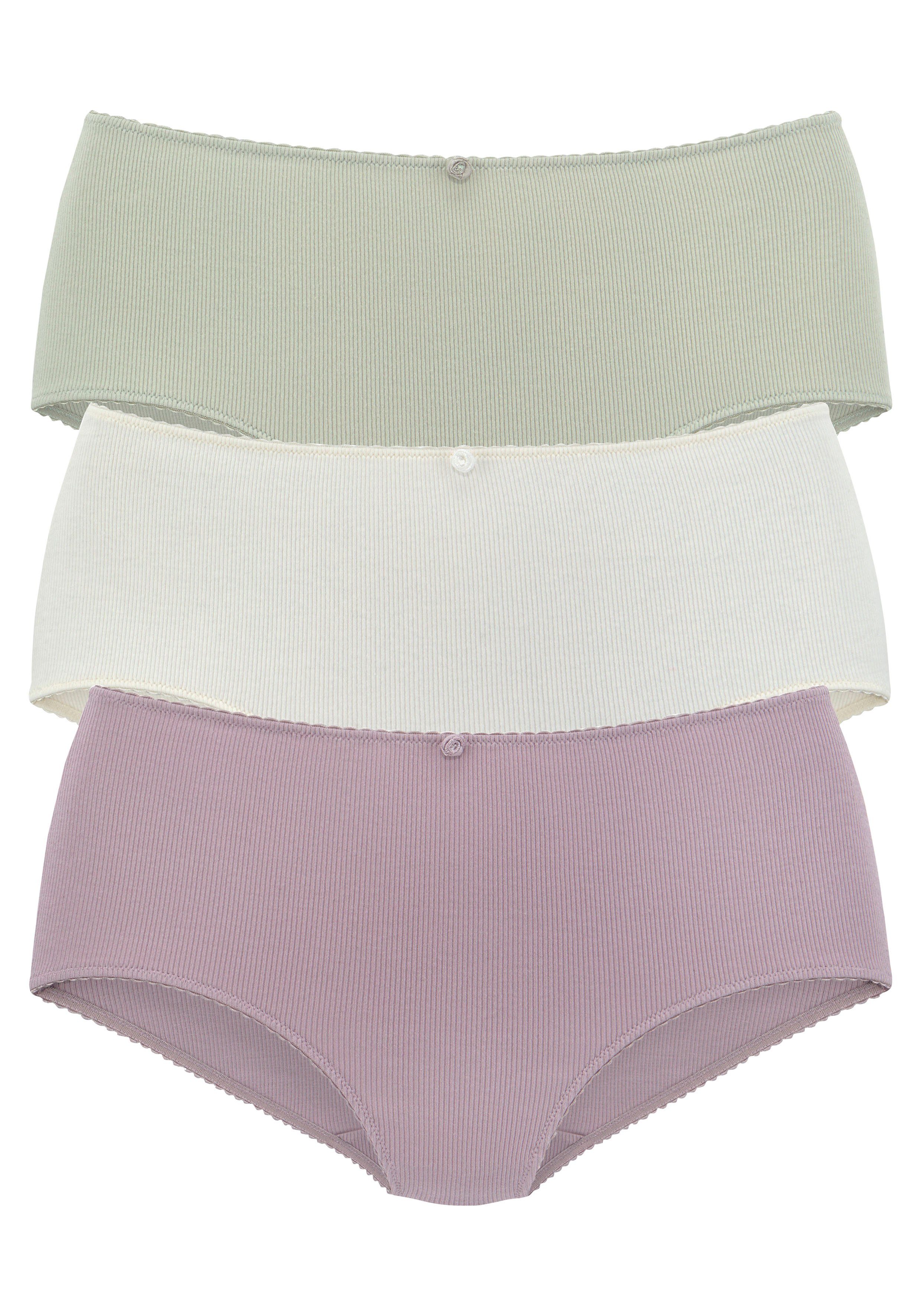 Vivance Tailleslip van zachte en elastische ribstof, met delicate roosjes vooraan (3 stuks)