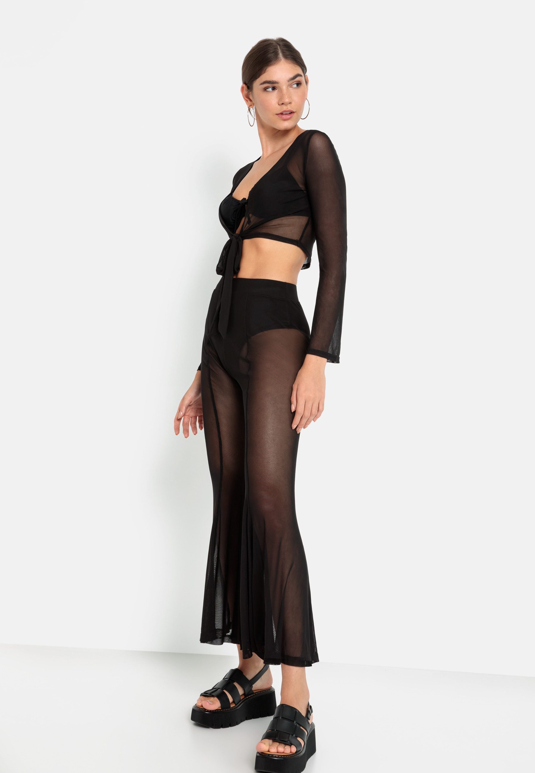 LSCN by LASCANA Shirt met lange mouwen (set, 2-delig, + Broek)