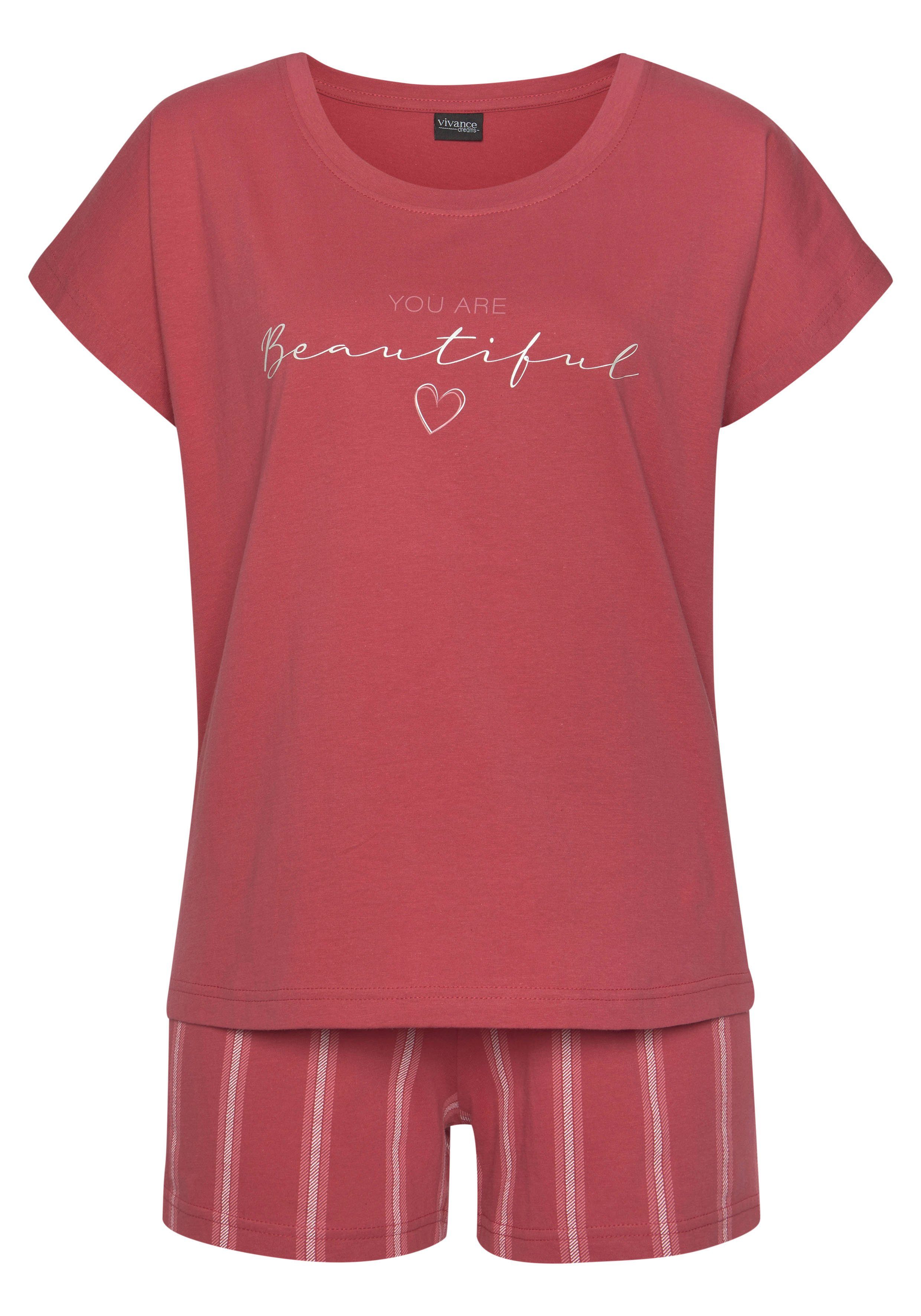 Vivance Dreams Shortama met frontprint (2-delig, 1 stuk)