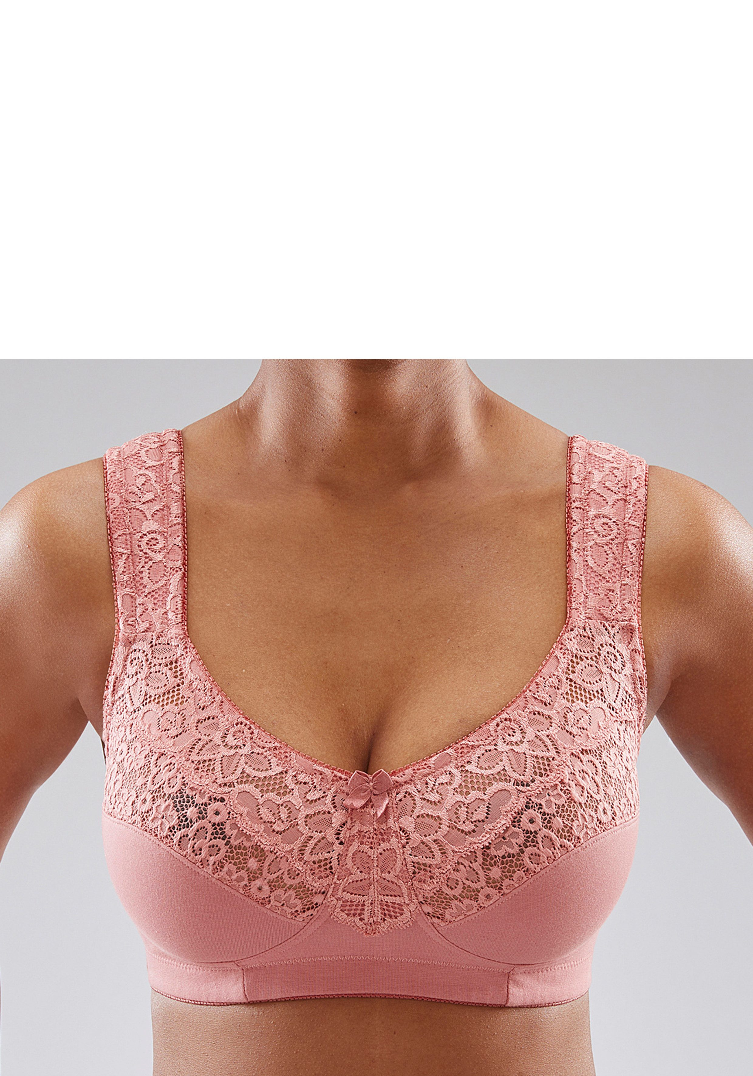 Petite fleur Steun-bh zonder beugels, met elegante kant, basic dessous (Set van 2)