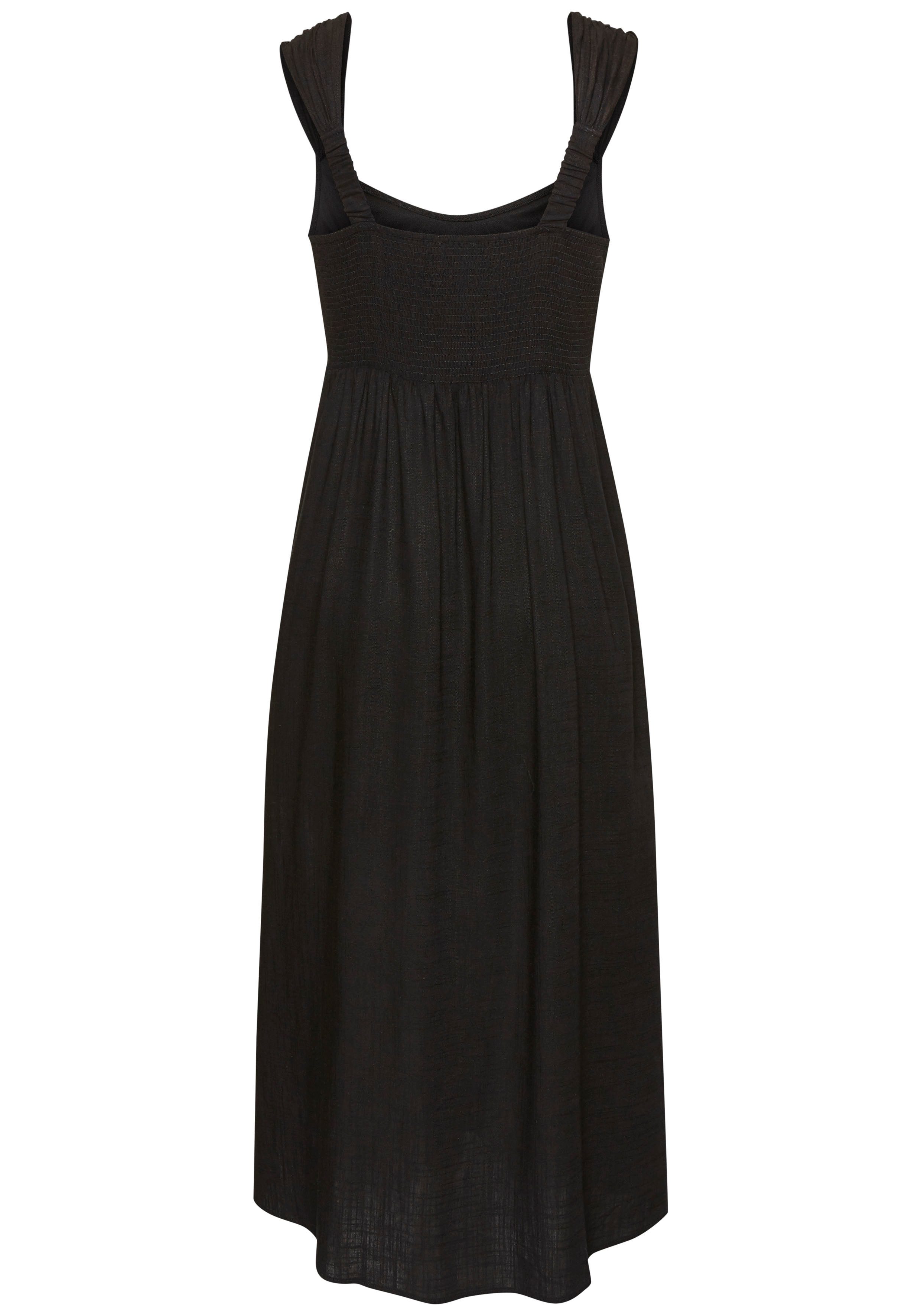 Lascana Maxi-jurk met brede bandjes van geweven stof in linnenlook, zomers