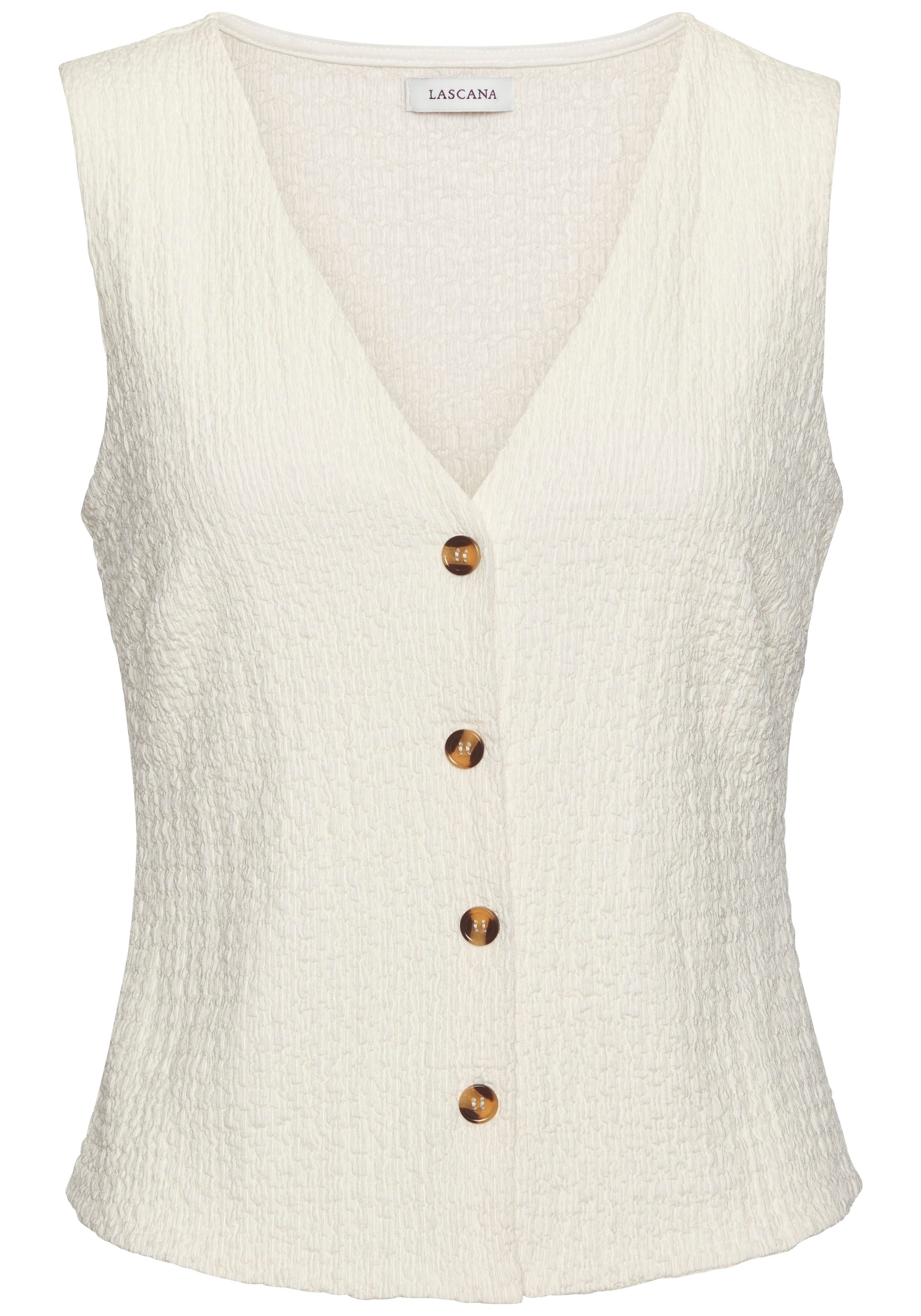 Lascana Gilet met v-halslijn, zakelijke vest, elegant, modieus