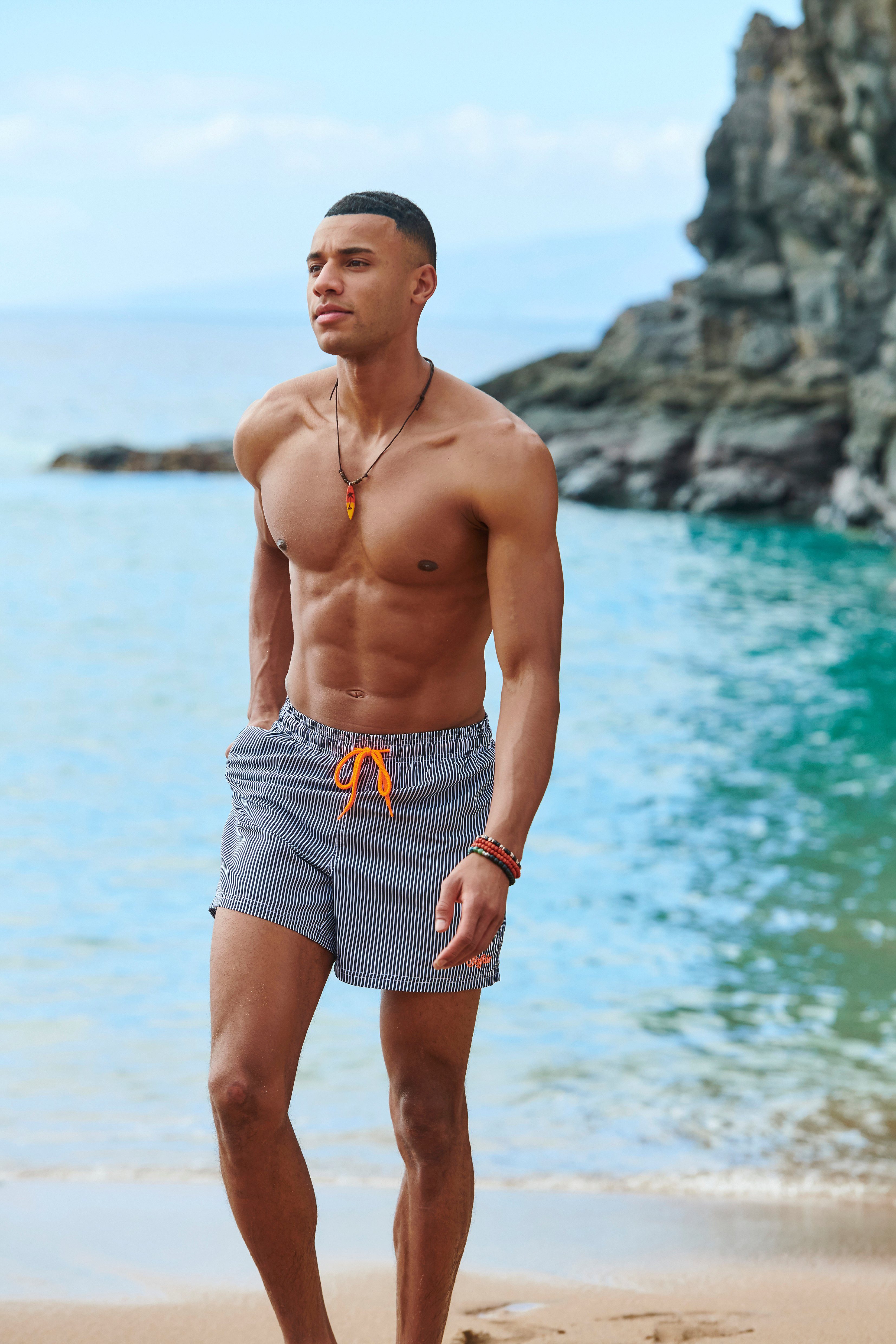 Buffalo Zwemshort in fijne streep-look