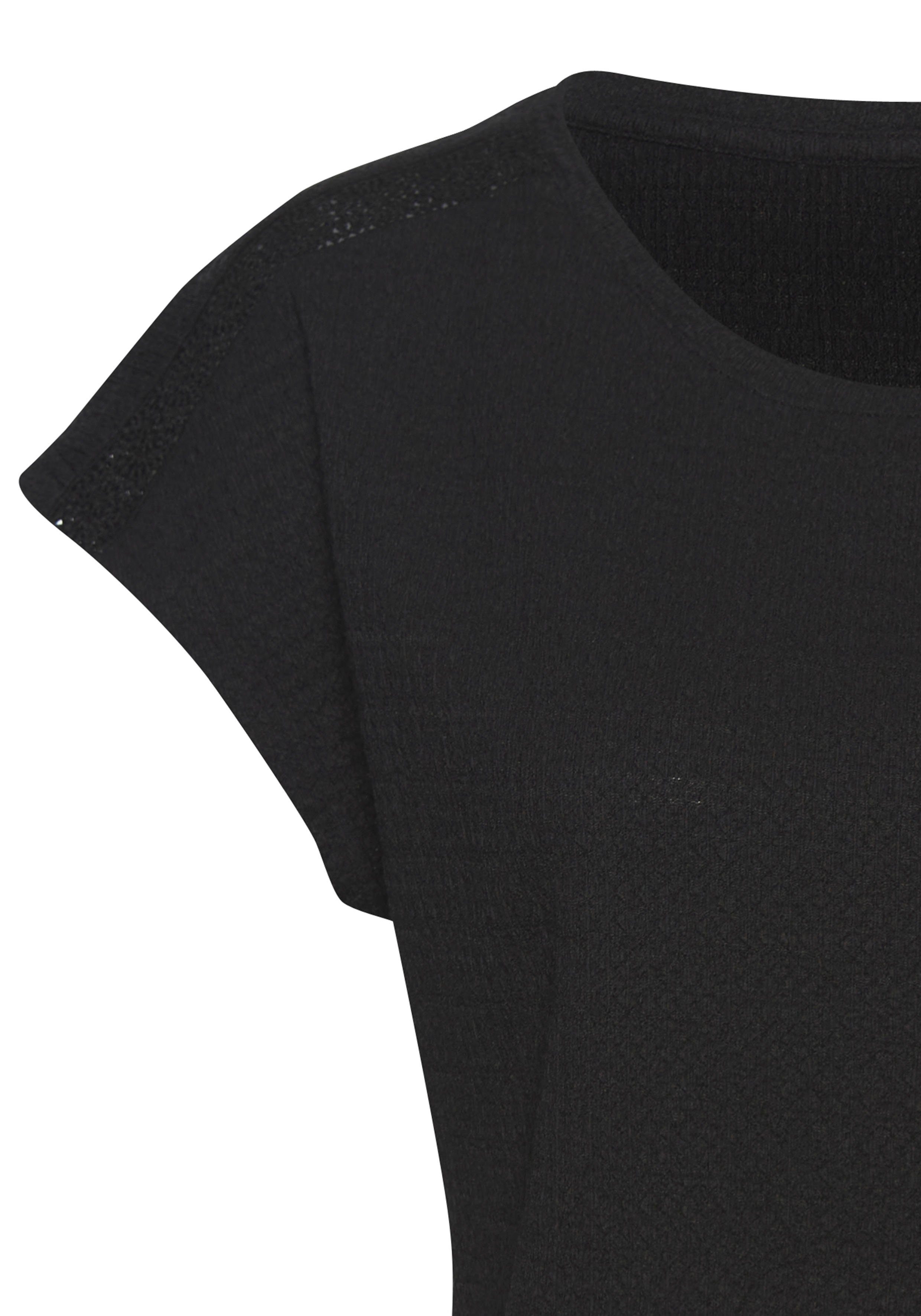 Vivance Shirt met korte mouwen Met decoratieve haak-inzet van kreukvrije crêpe-kwaliteit (1-delig)