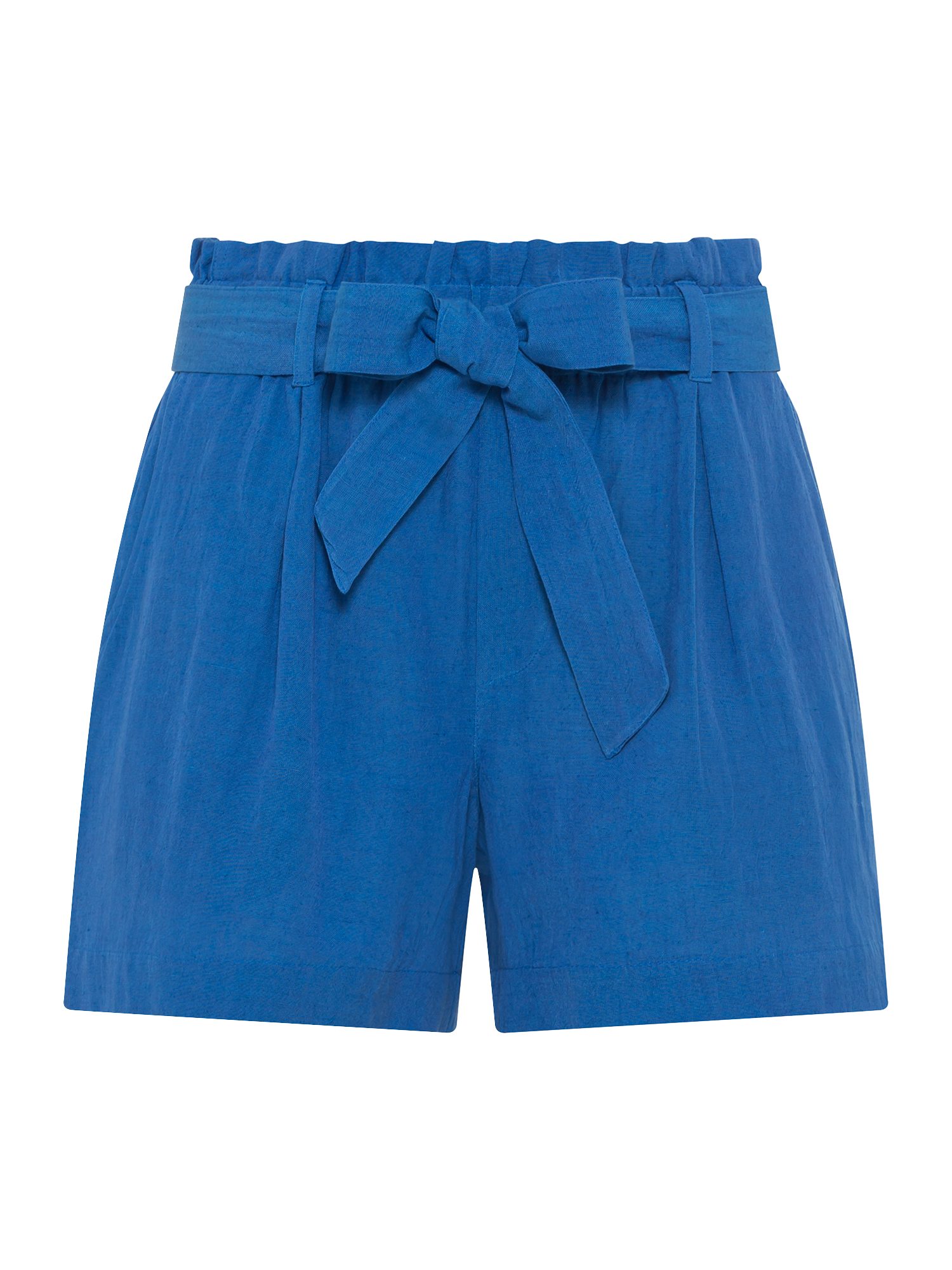 Lascana Short in paperbag-stijl, linnenmix, instapbroek, zomershort (Met een bindceintuur) strandshorts maat 44 blauw