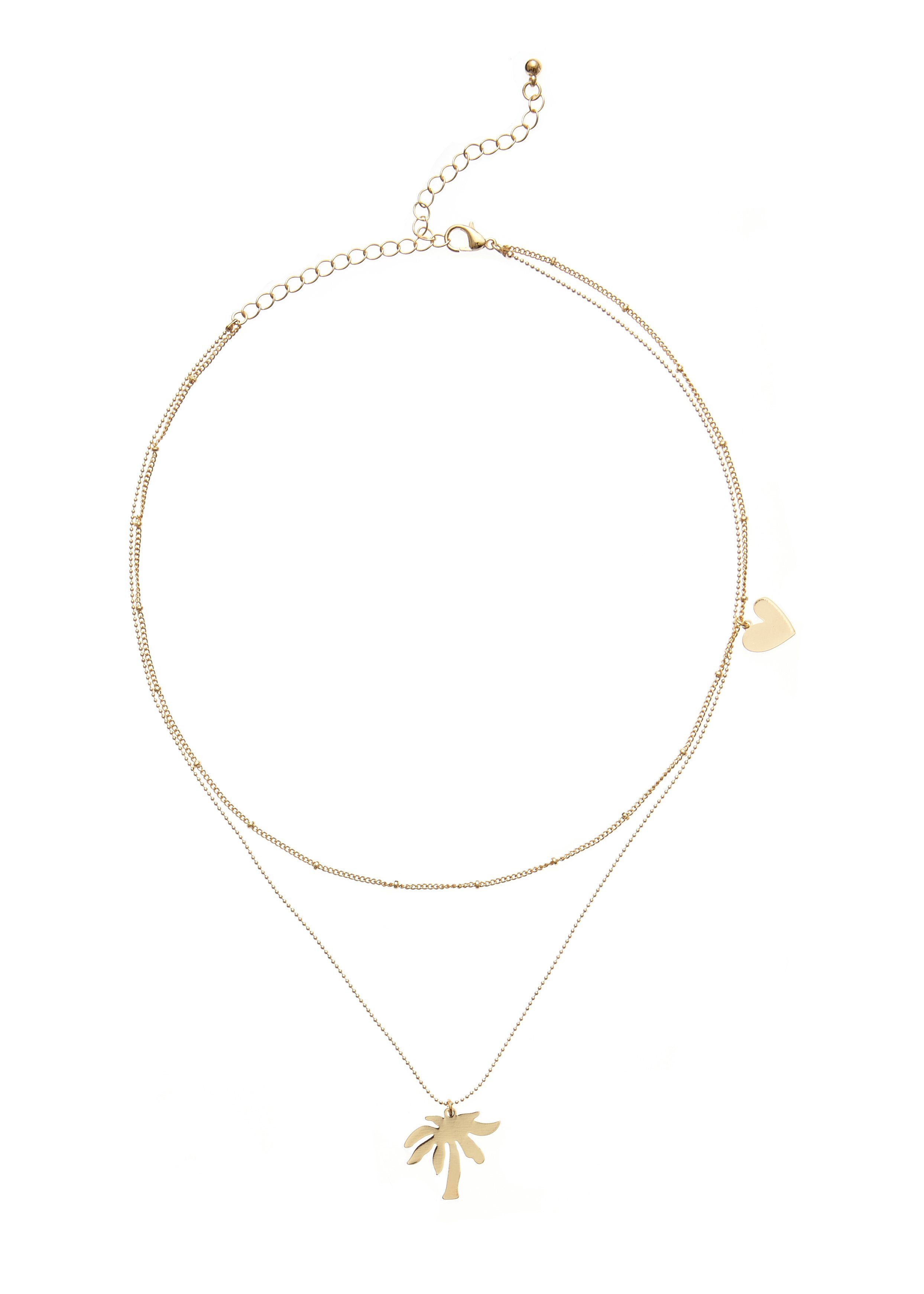 Lascana Ketting met hanger met palm hangers, meerlagig kettingset, halsketting, halssieraden