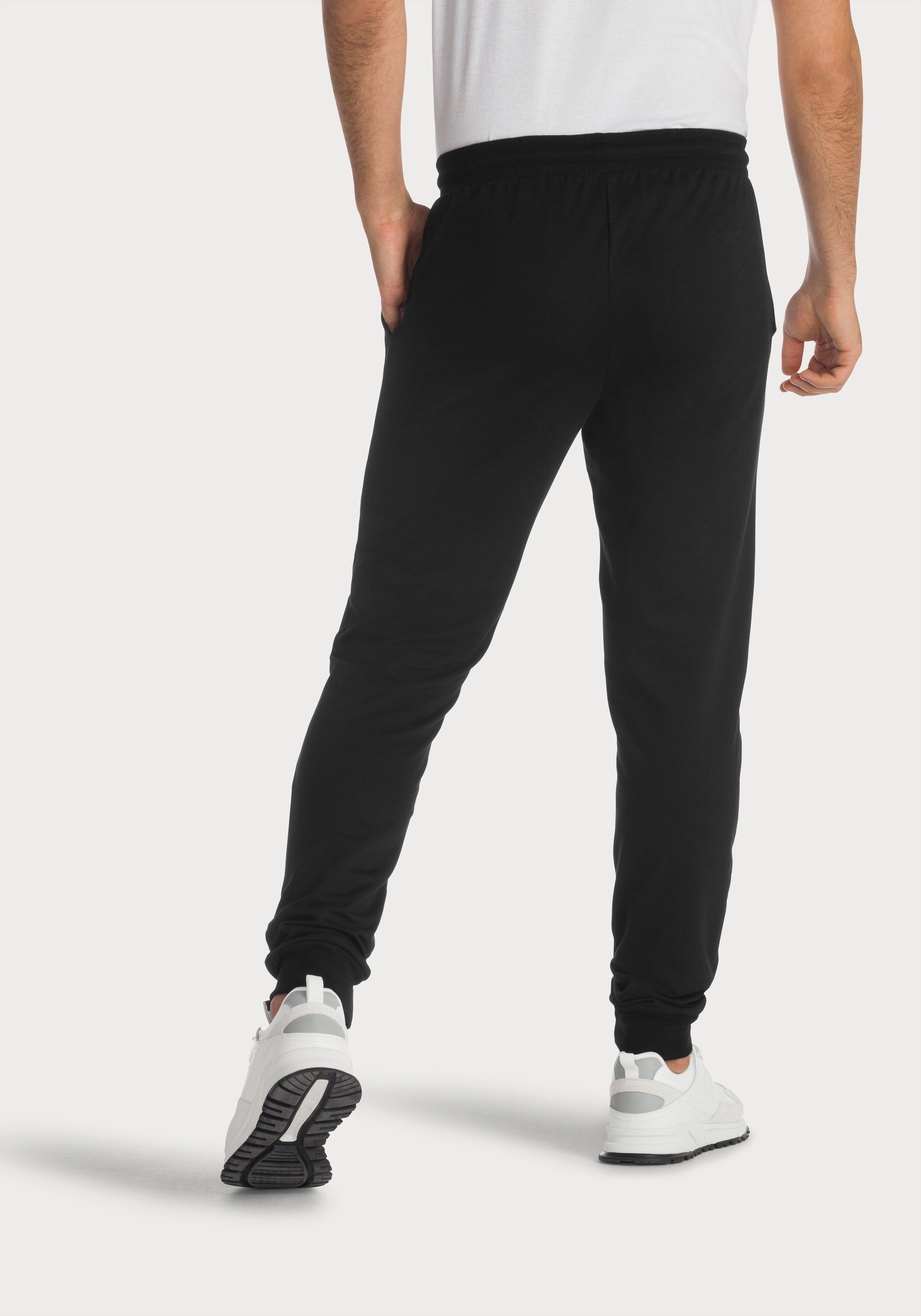 H.I.S Sweatbroek Joggingbroek met klein logo-print heren maat 44/46 (S) zwart