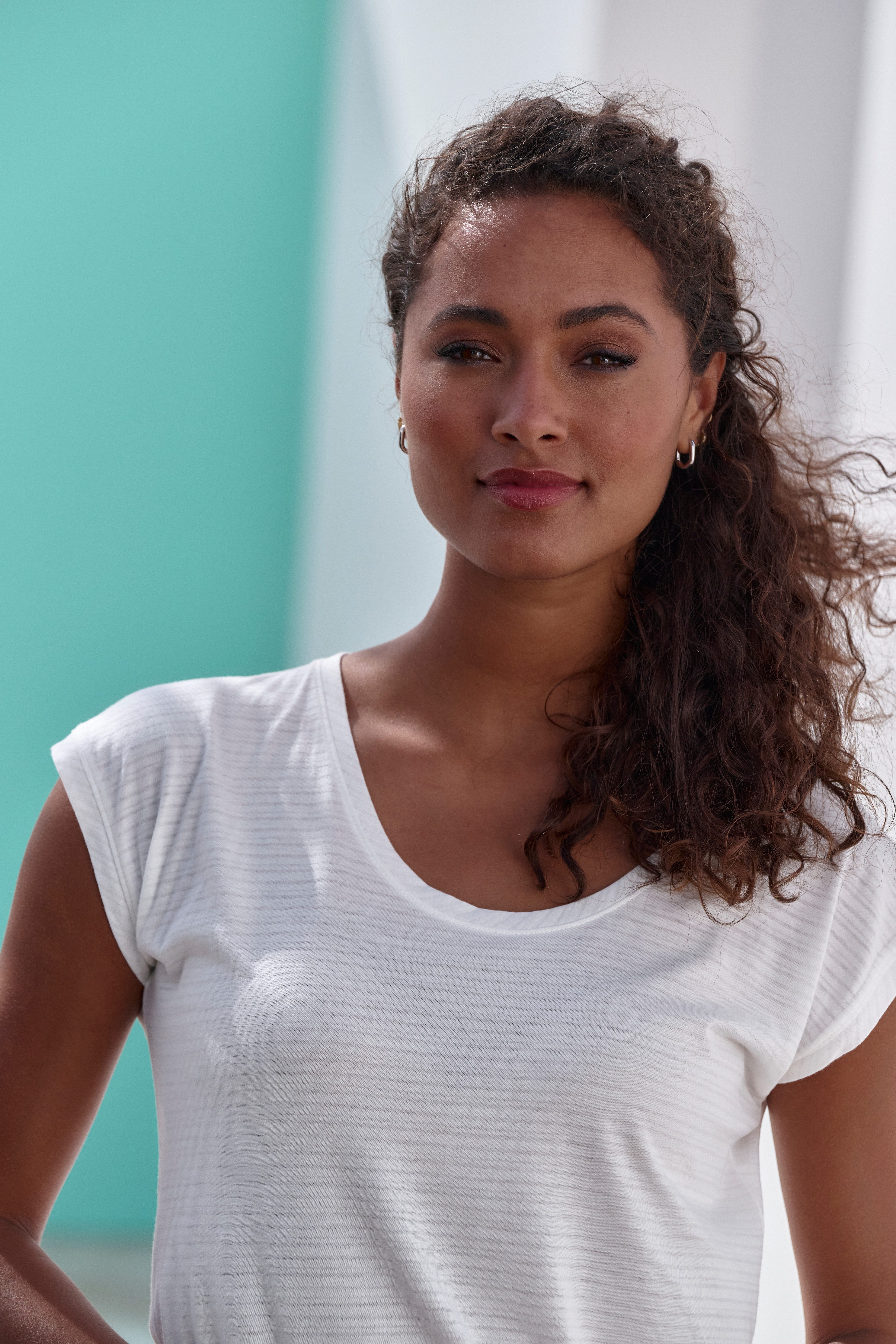 Beachtime Shirt met korte mouwen Met lichtdoorlatende strepen