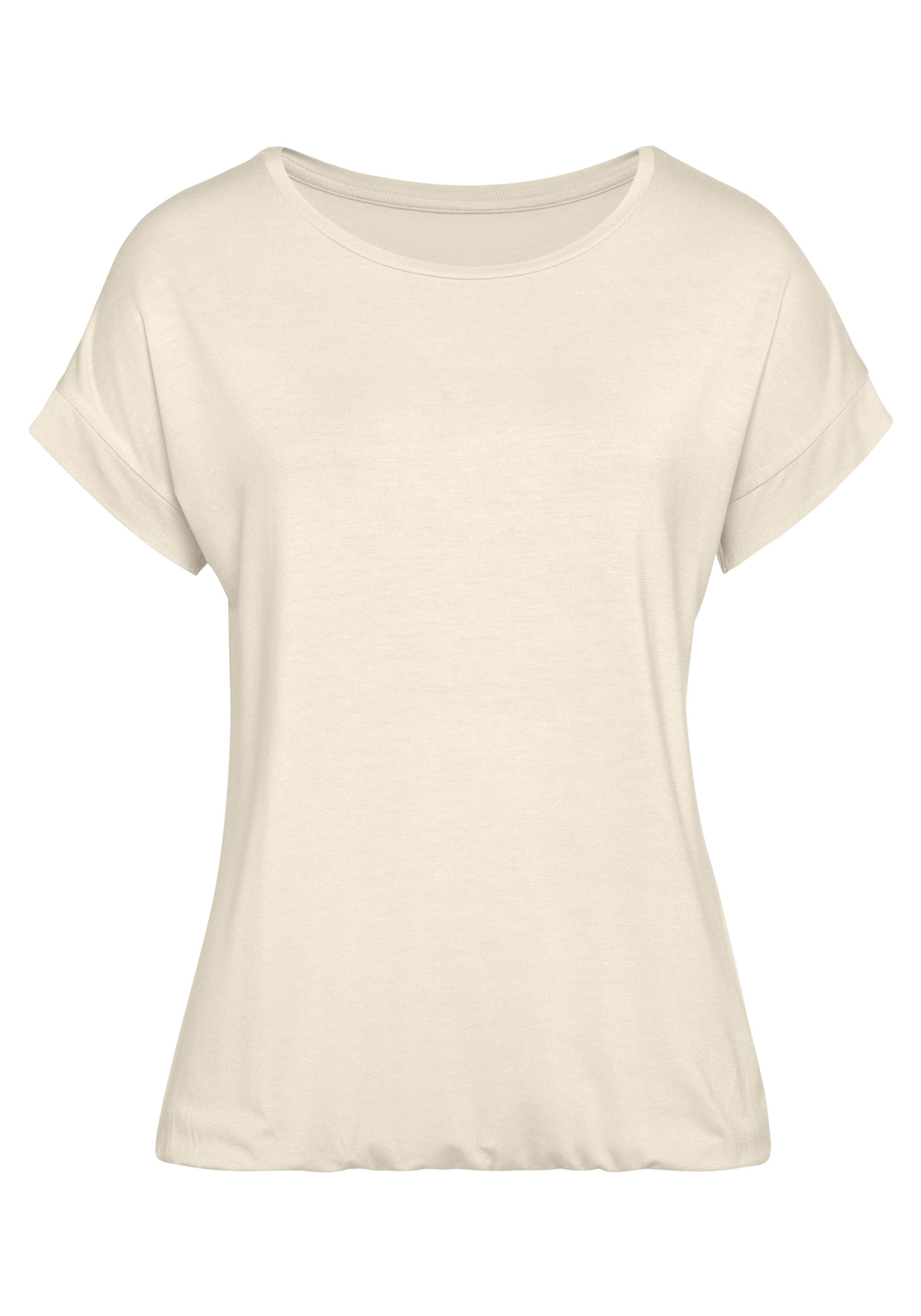 Vivance Shirt met korte mouwen Met elastiek in de band van zachte viscose-stretch